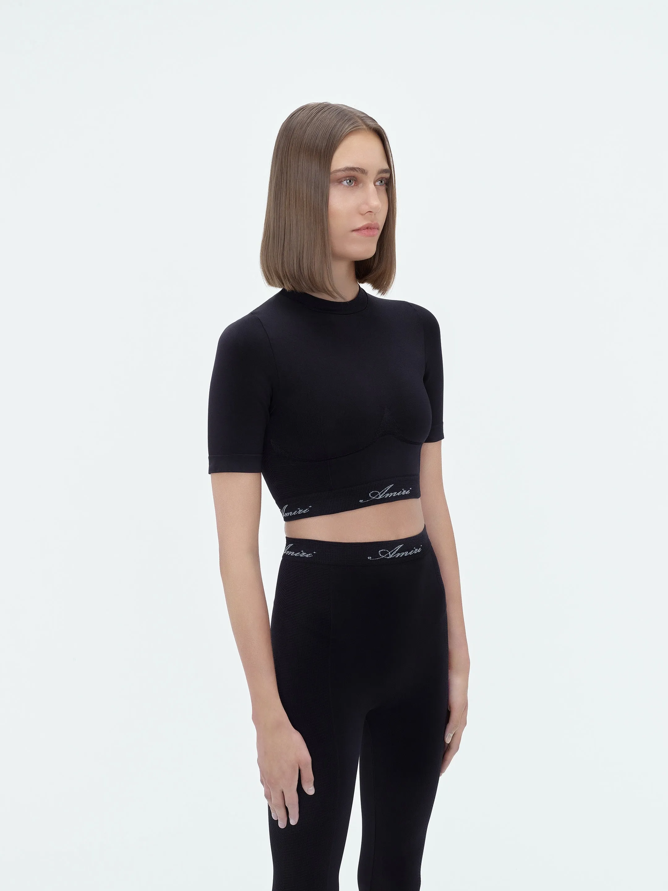 WOMEN - WOMEN'S SEAMLESS S/S TOP - Black sold by AMIRI product image thumbnail 3