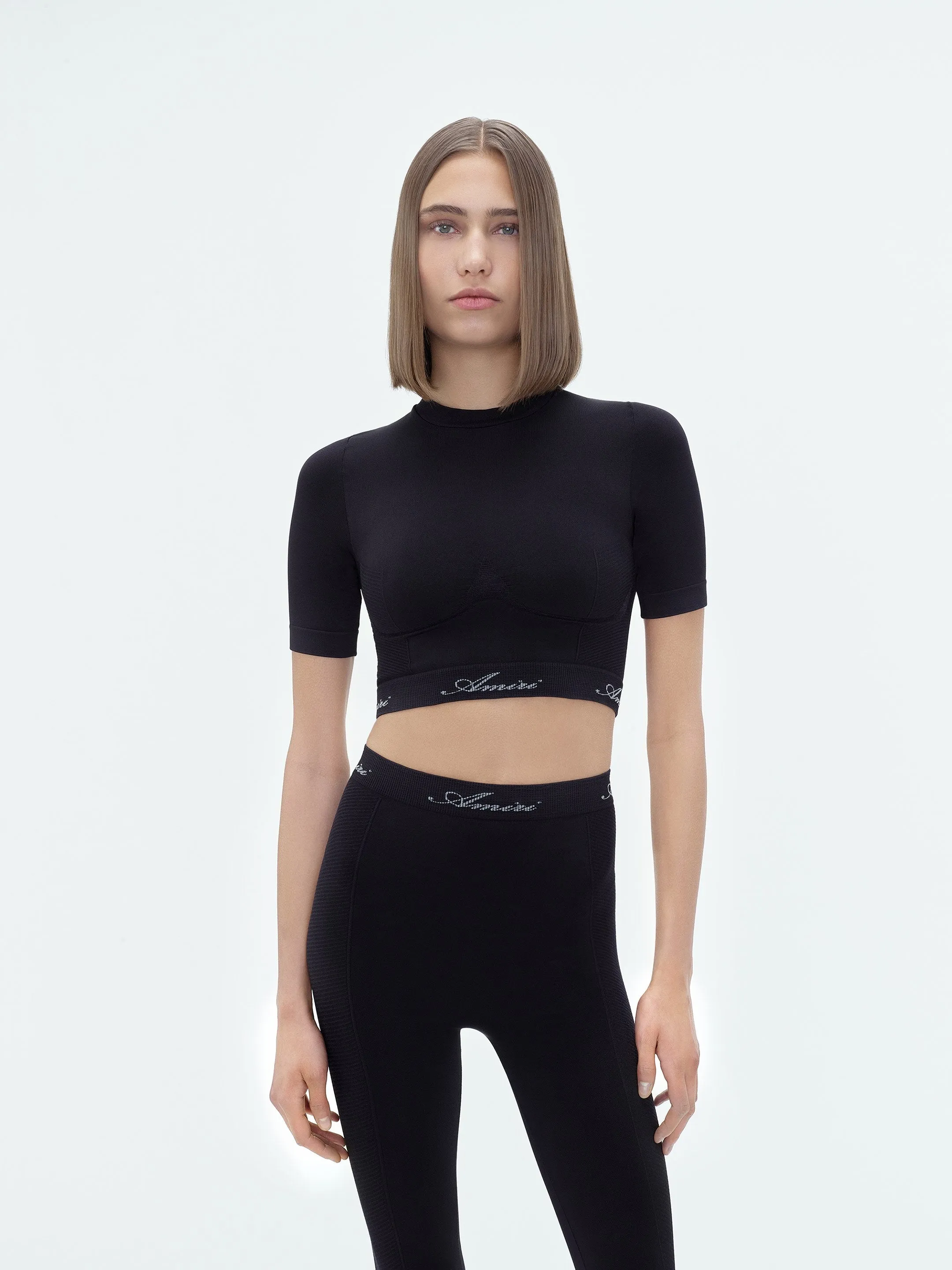 WOMEN - WOMEN'S SEAMLESS S/S TOP - Black sold by AMIRI product image thumbnail 2