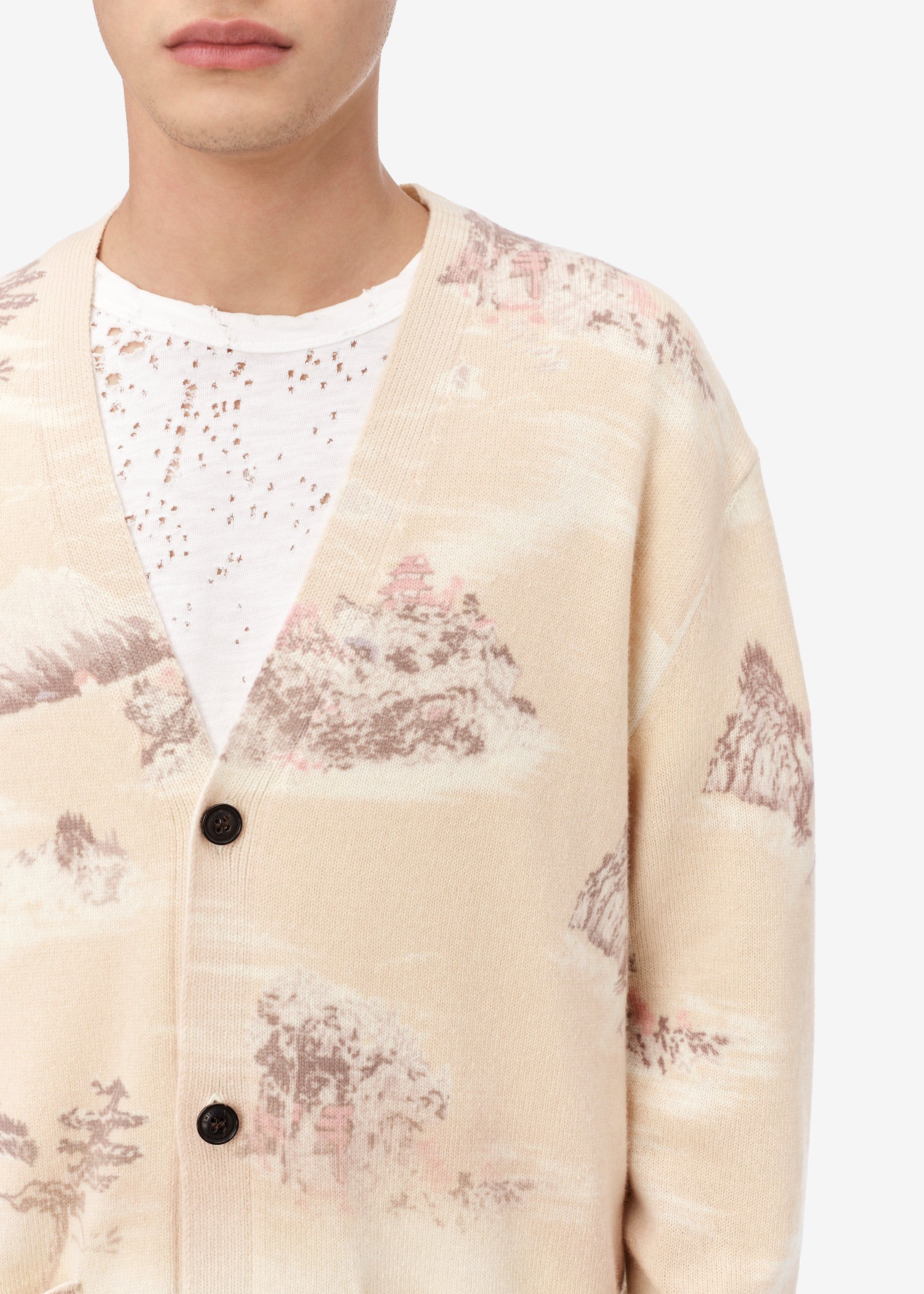 BLEACHED PRINT ALOHA CARDIGAN - CANARY sold by AMIRI product image thumbnail 5