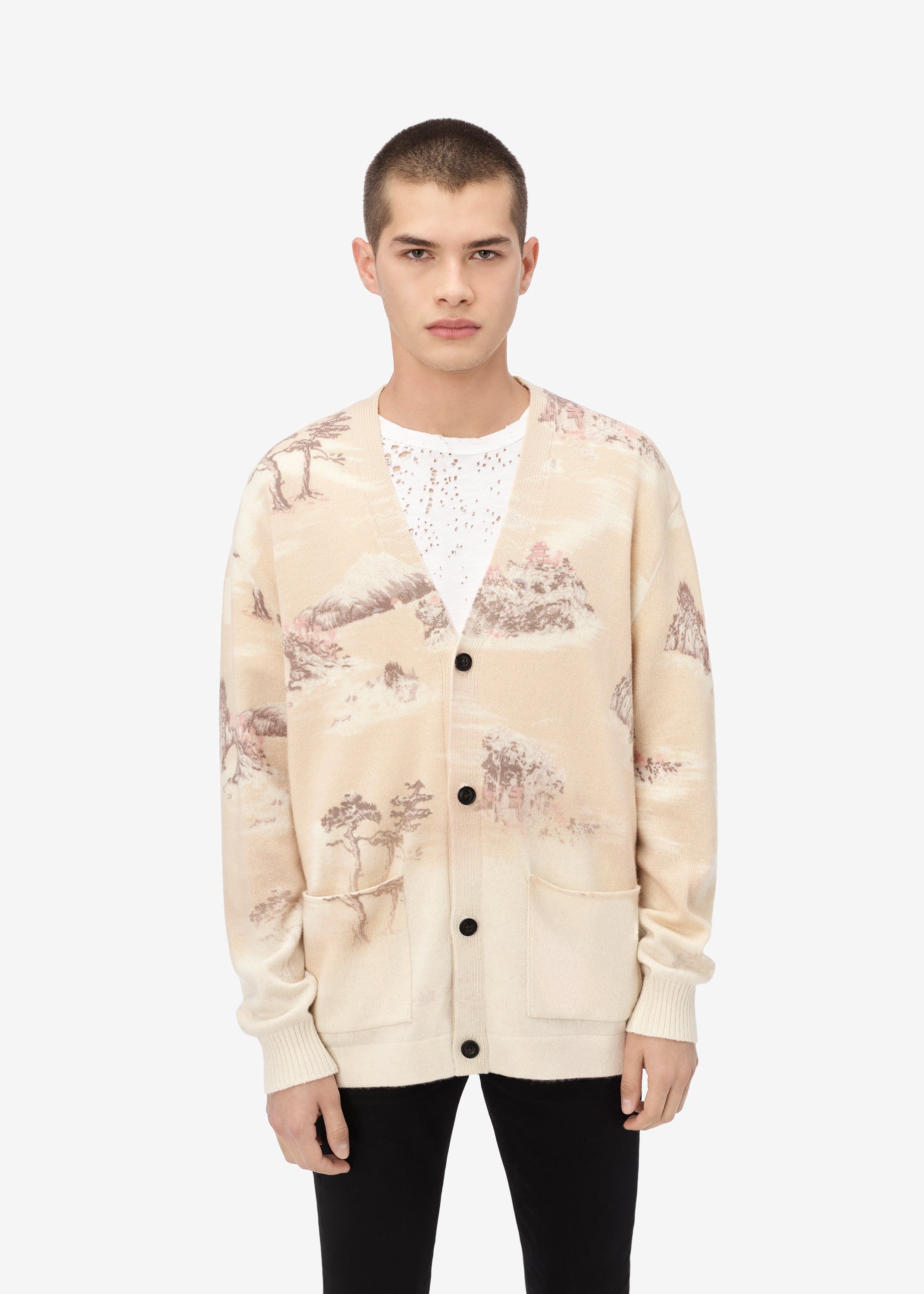BLEACHED PRINT ALOHA CARDIGAN - CANARY sold by AMIRI product image thumbnail 2