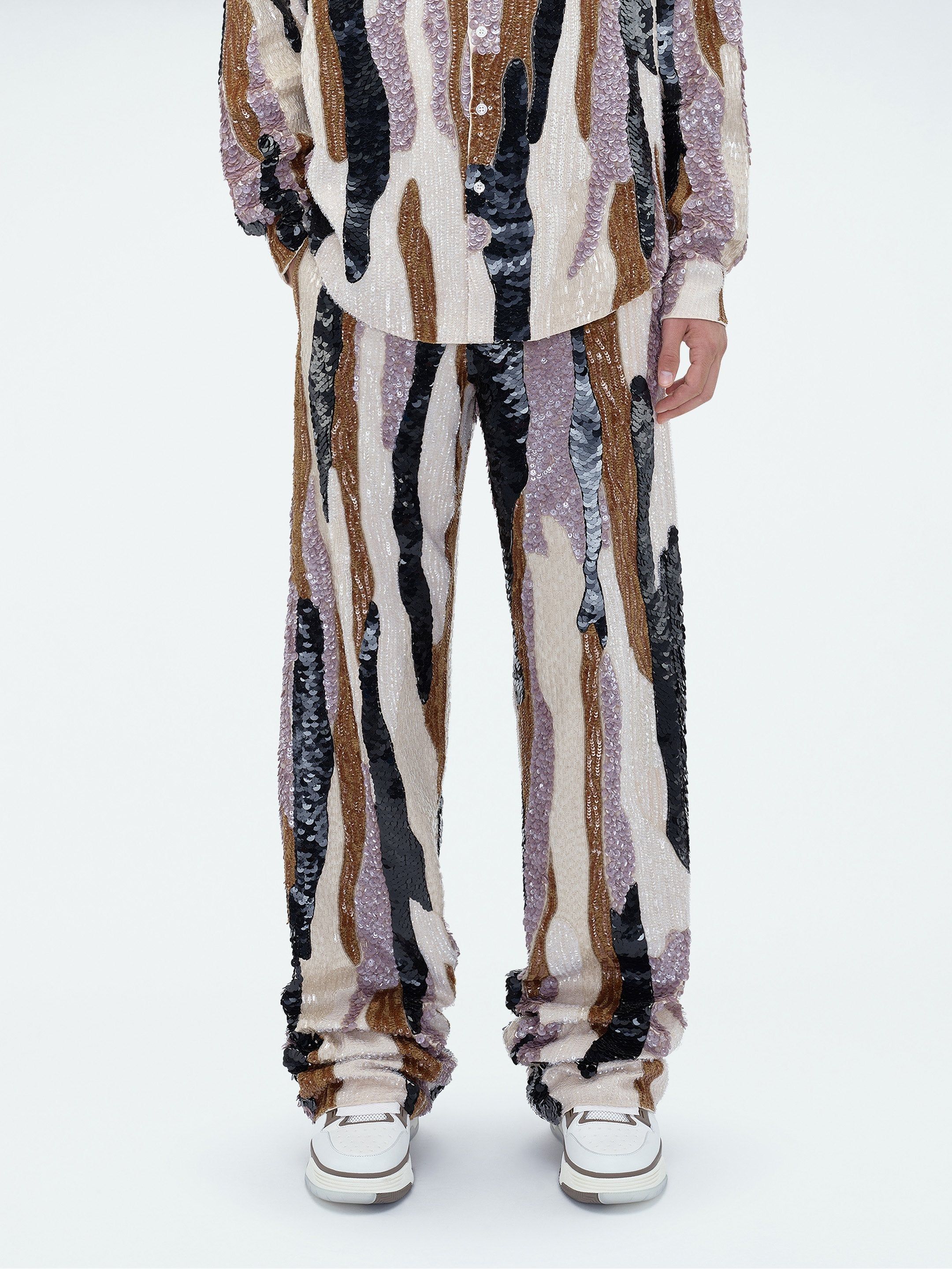 MIXED MEDIA SEQUIN BAGGY PANT - BROWN MULTI sold by AMIRI product image thumbnail 3