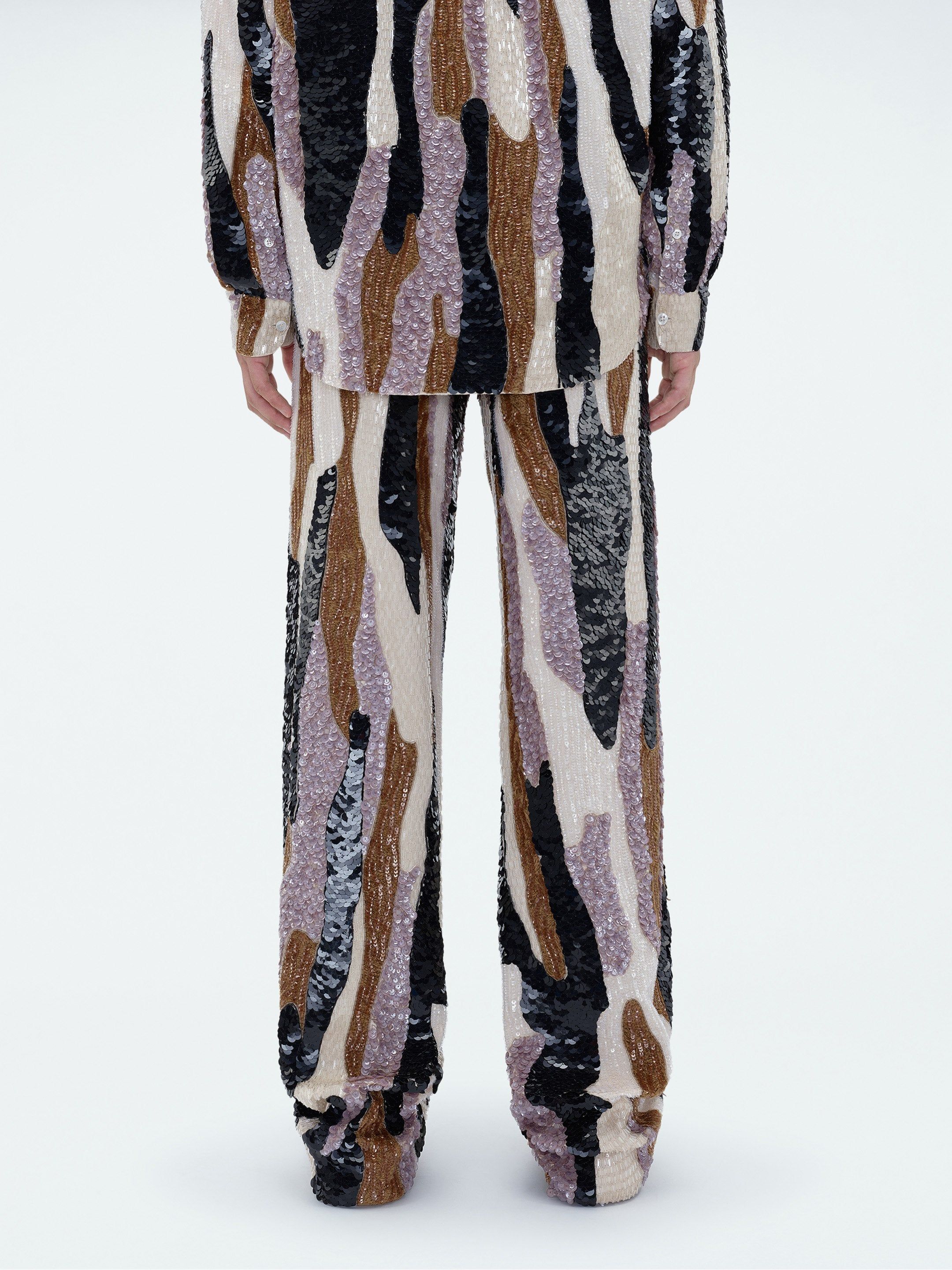 MIXED MEDIA SEQUIN BAGGY PANT - BROWN MULTI sold by AMIRI product image thumbnail 5