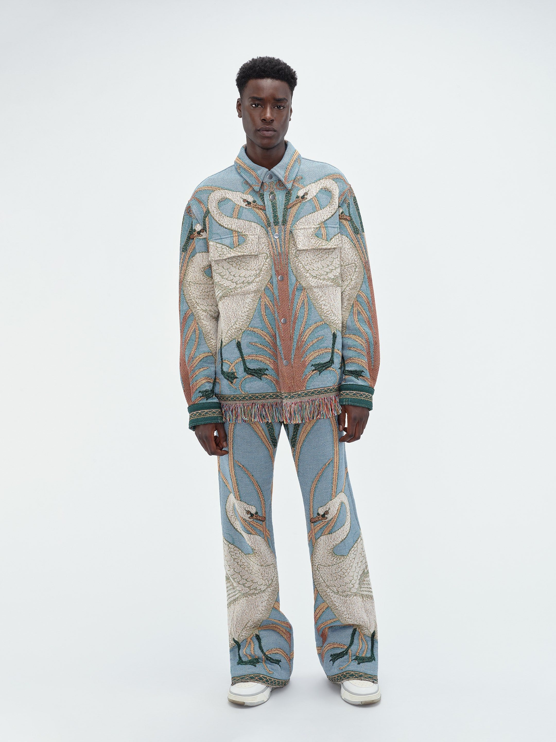 SWAN TAPESTRY FLARE PANT - Ashley Blue sold by AMIRI product image thumbnail 2