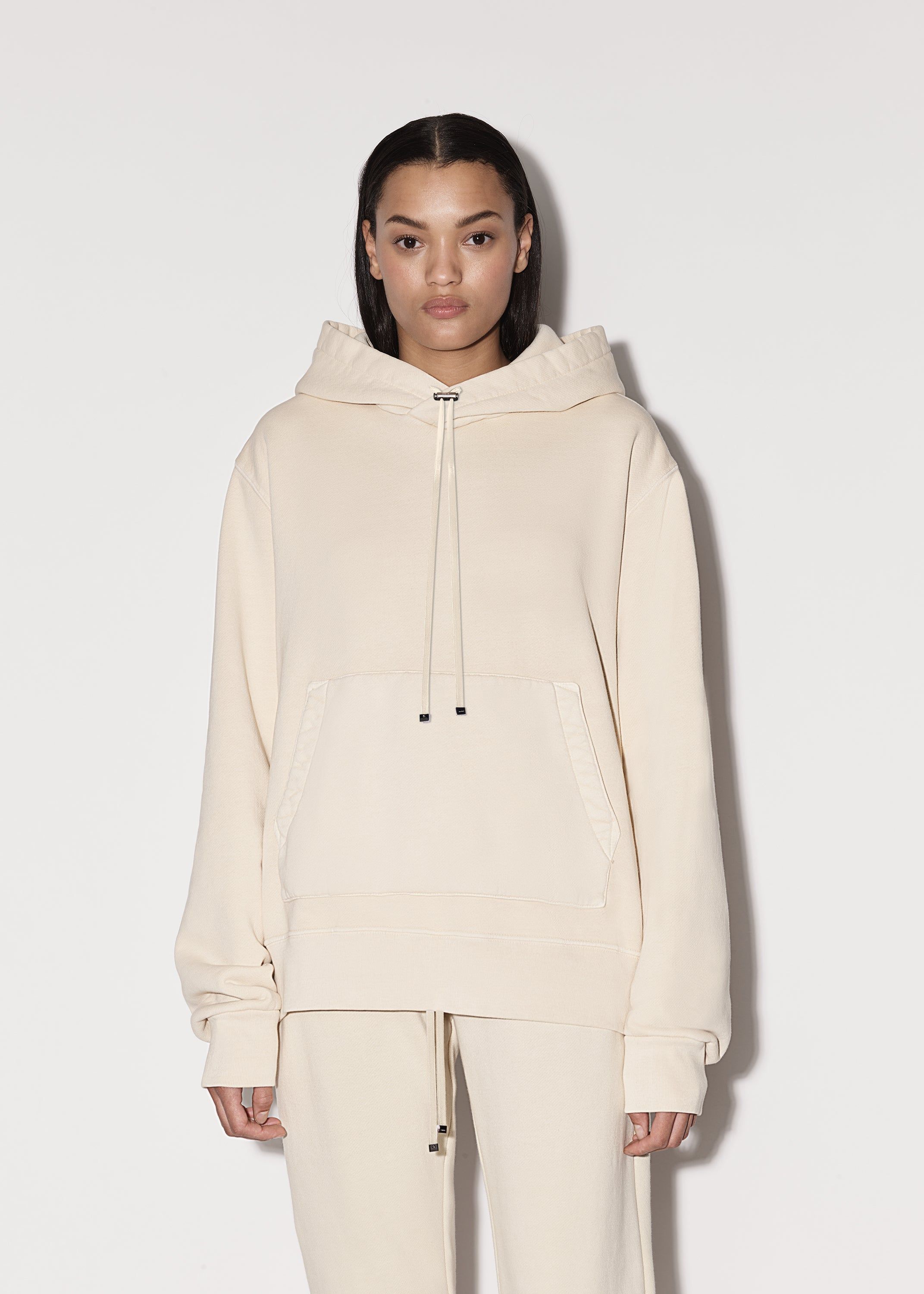 WOMEN - LEATHER HYBRID HOODIE - ALABASTER sold by AMIRI product image thumbnail 3