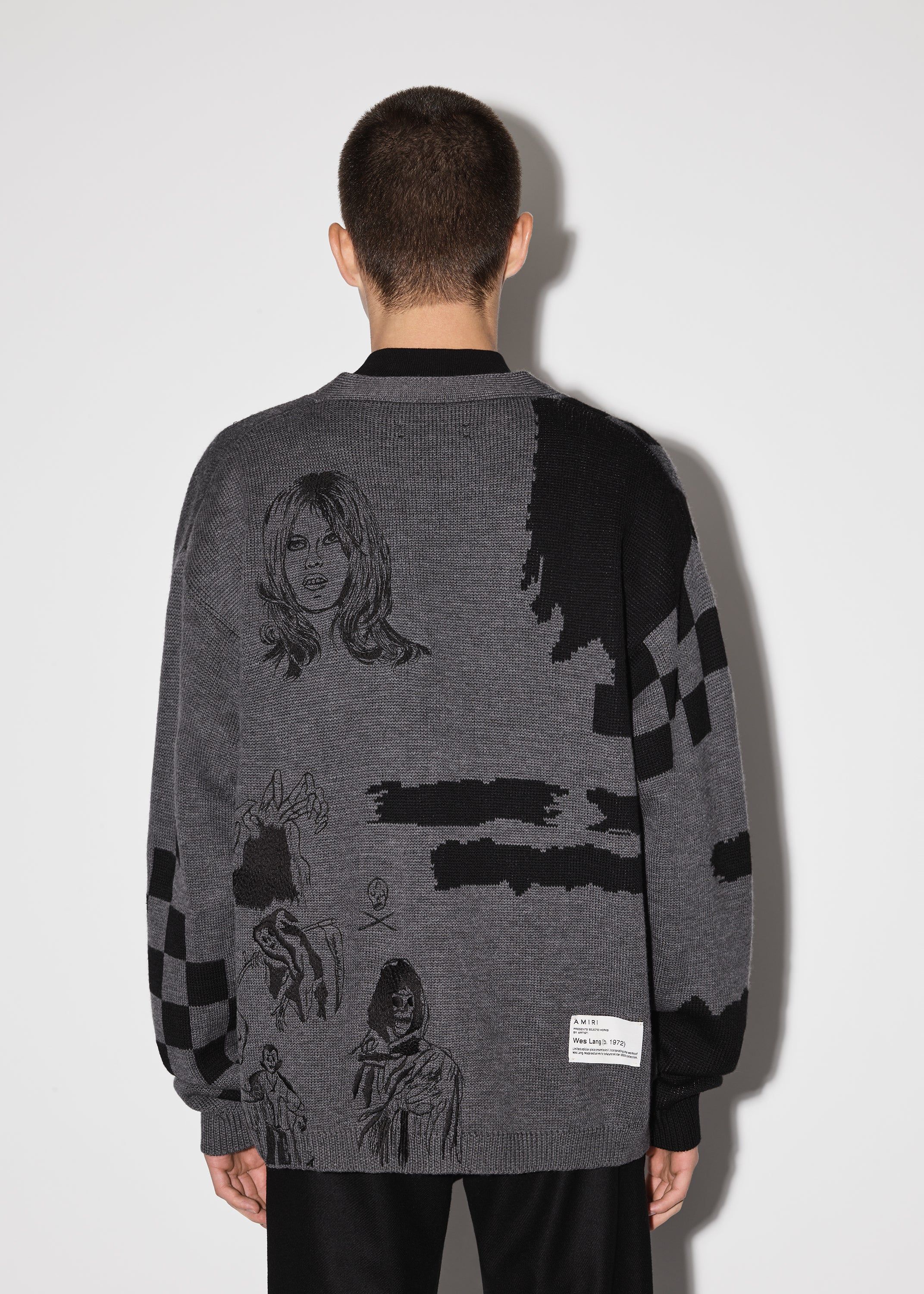 WES LANG SKETCH CARDIGAN - GREY sold by AMIRI product image thumbnail 4