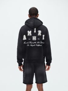 VINTAGE COLLEGIATE ZIP HOODIE - BLACK sold by AMIRI