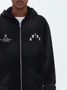 VINTAGE COLLEGIATE ZIP HOODIE - BLACK sold by AMIRI