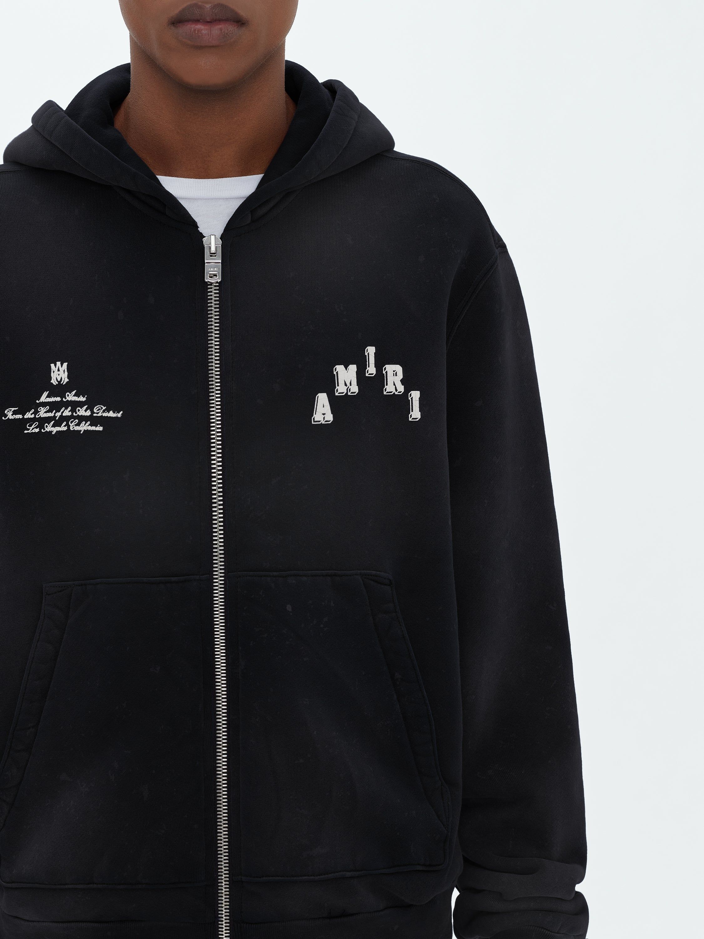 VINTAGE COLLEGIATE ZIP HOODIE - BLACK | Parallel