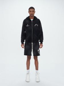 VINTAGE COLLEGIATE ZIP HOODIE - BLACK sold by AMIRI