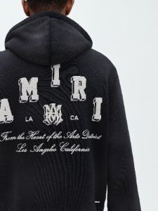 VINTAGE COLLEGIATE ZIP HOODIE - BLACK sold by AMIRI