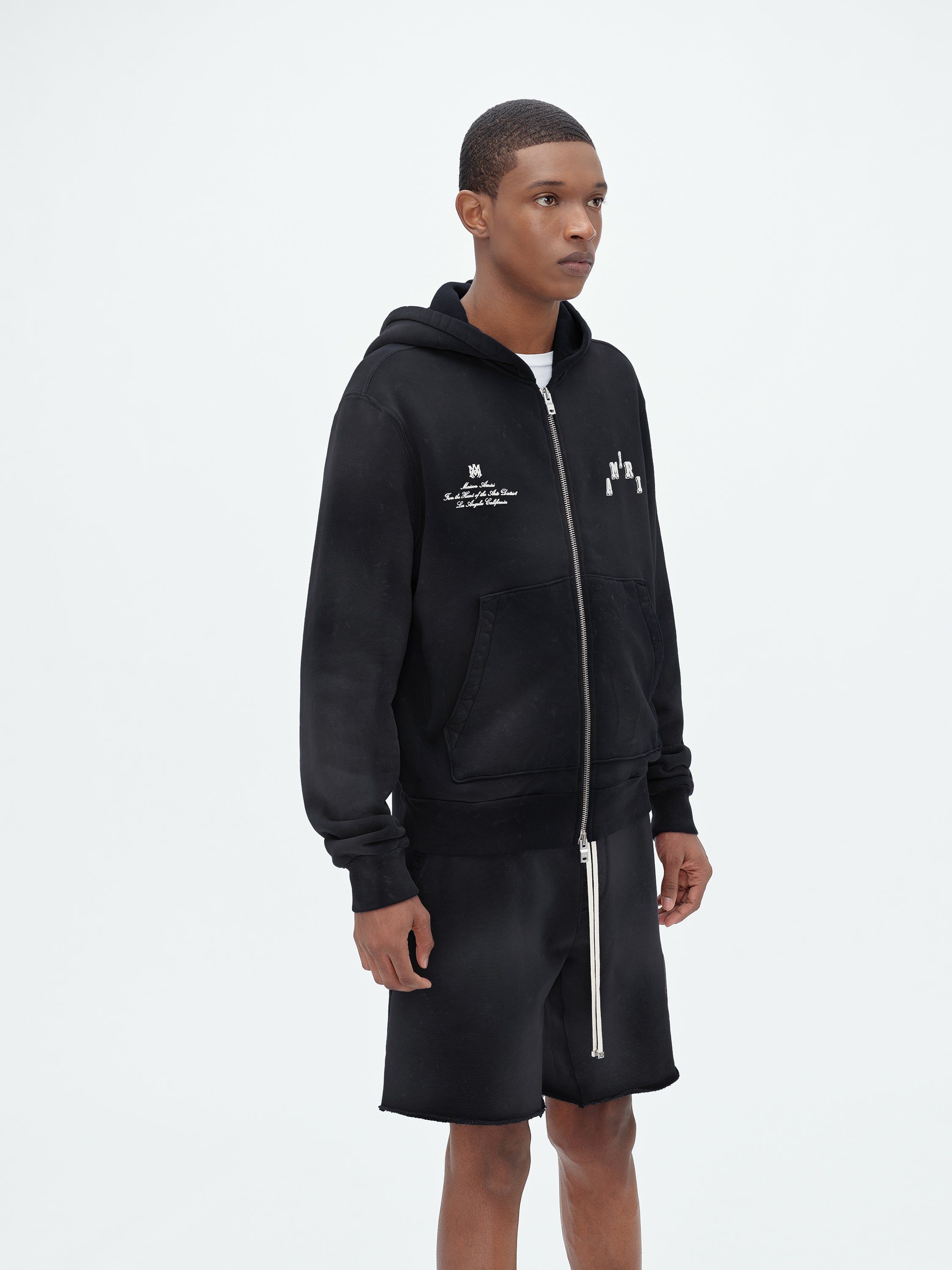 VINTAGE COLLEGIATE ZIP HOODIE - BLACK | Parallel