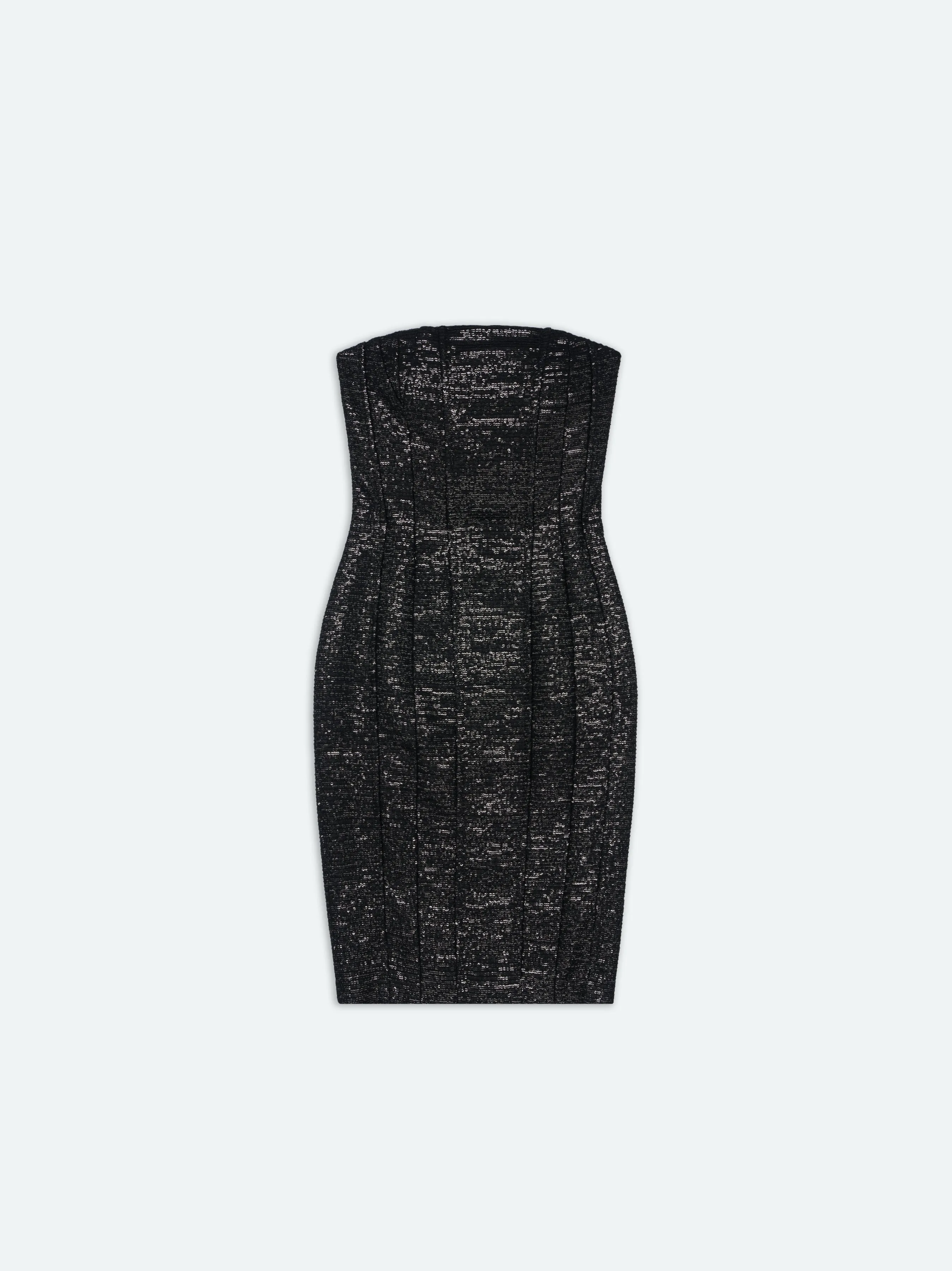 WOMEN - CHIFFON SEQUIN MA BUSTIER DRESS - Black sold by AMIRI