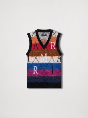 AMIRI ARGYLE STRIPE GILET - MULTI made by AMIRI