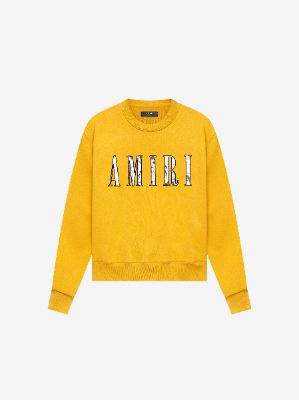 PAISLEY CORE LOGO CREWNECK - GOLD sold by AMIRI