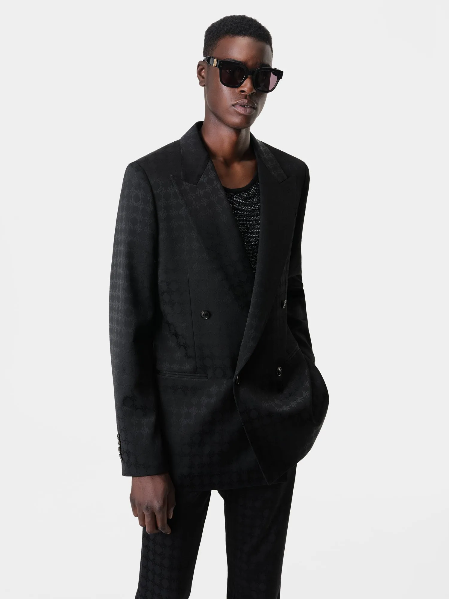 TONAL MA QUAD DOUBLE-BREASTED BLAZER - Black sold by AMIRI product image thumbnail 2