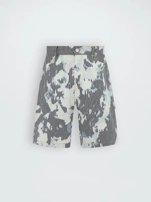 STRIPED WORKMAN SHORT - WHITE BLACK sold by AMIRI
