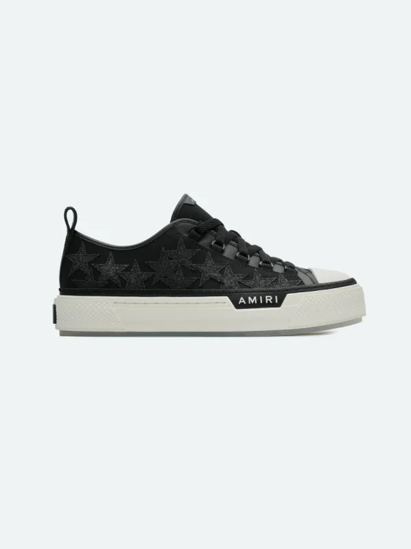 GLITTER STARS COURT LOW - BLACK sold by AMIRI
