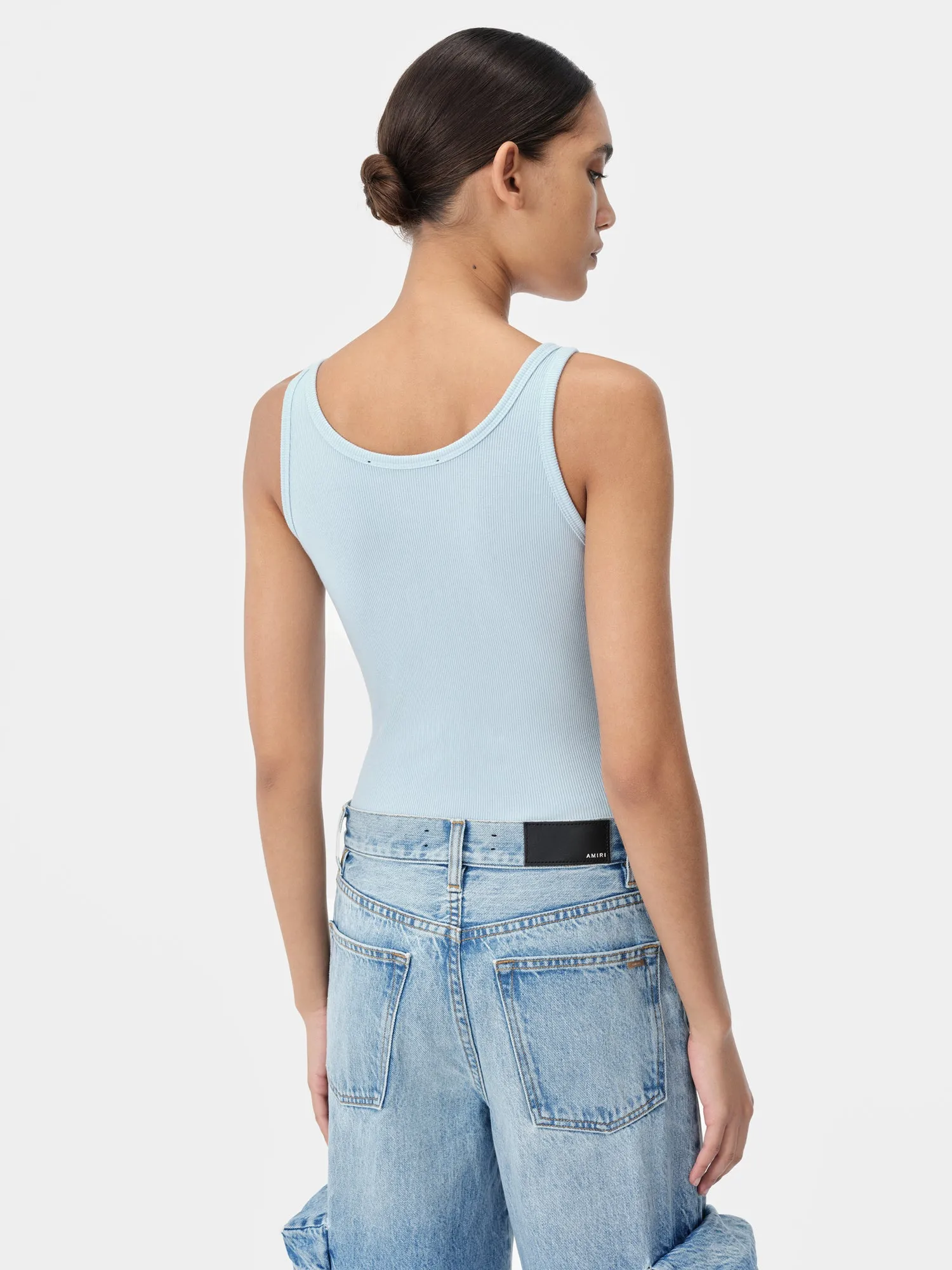 WOMEN - WOMEN'S AMIRI STACKED RIBBED TANK - Cerulean sold by AMIRI product image thumbnail 3