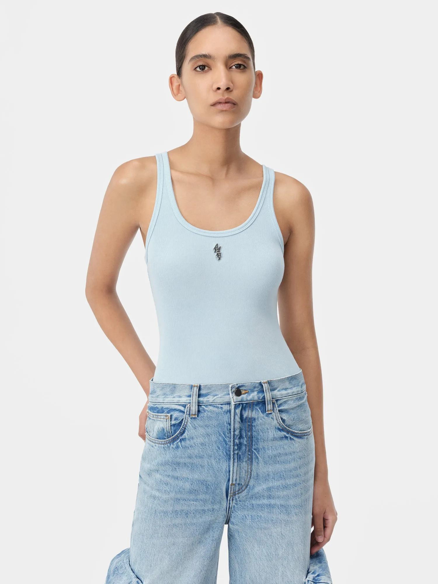 WOMEN - WOMEN'S AMIRI STACKED RIBBED TANK - Cerulean sold by AMIRI product image thumbnail 2