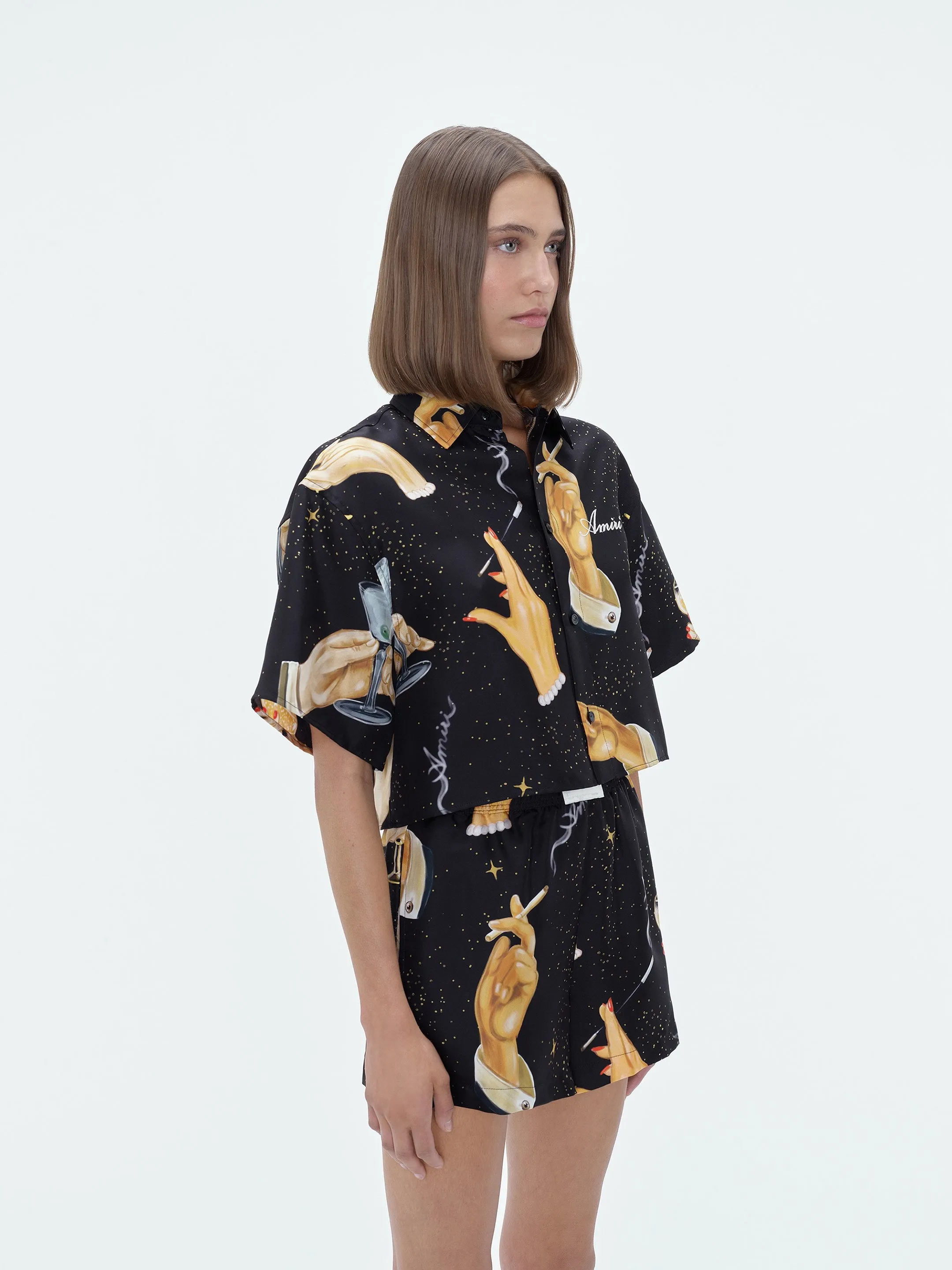 WOMEN - CHAMPAGNE SILK SHIRT - Black sold by AMIRI product image thumbnail 4