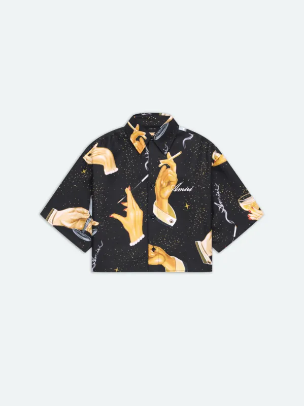 WOMEN - CHAMPAGNE SILK SHIRT - Black sold by AMIRI