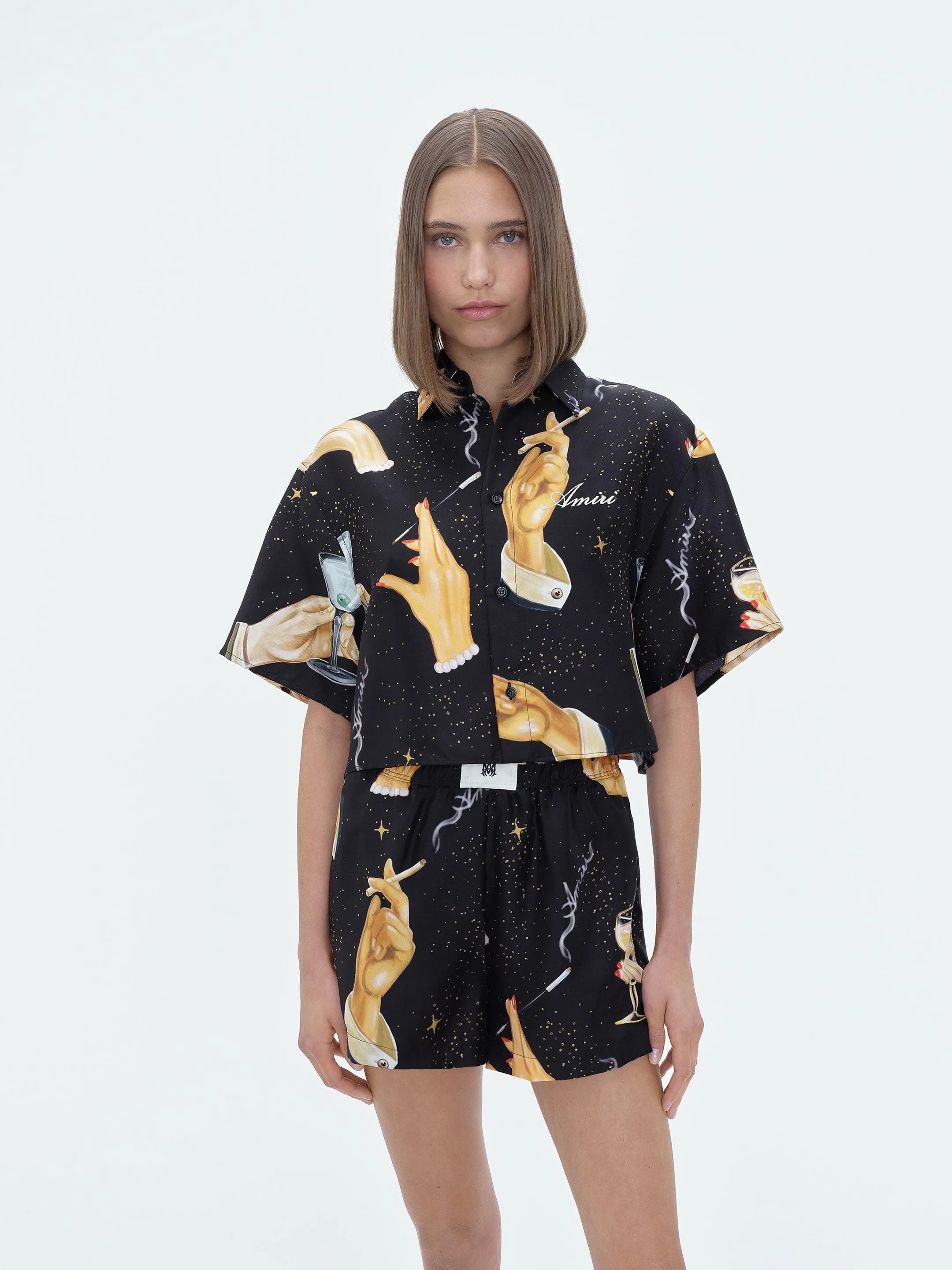 WOMEN - CHAMPAGNE SILK SHIRT - Black sold by AMIRI product image thumbnail 3