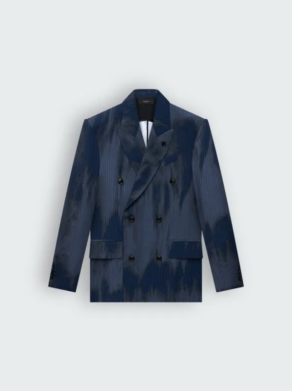 RELAXED DOUBLE BUTTON PINSTRIPE BLAZER - BLUE made by AMIRI