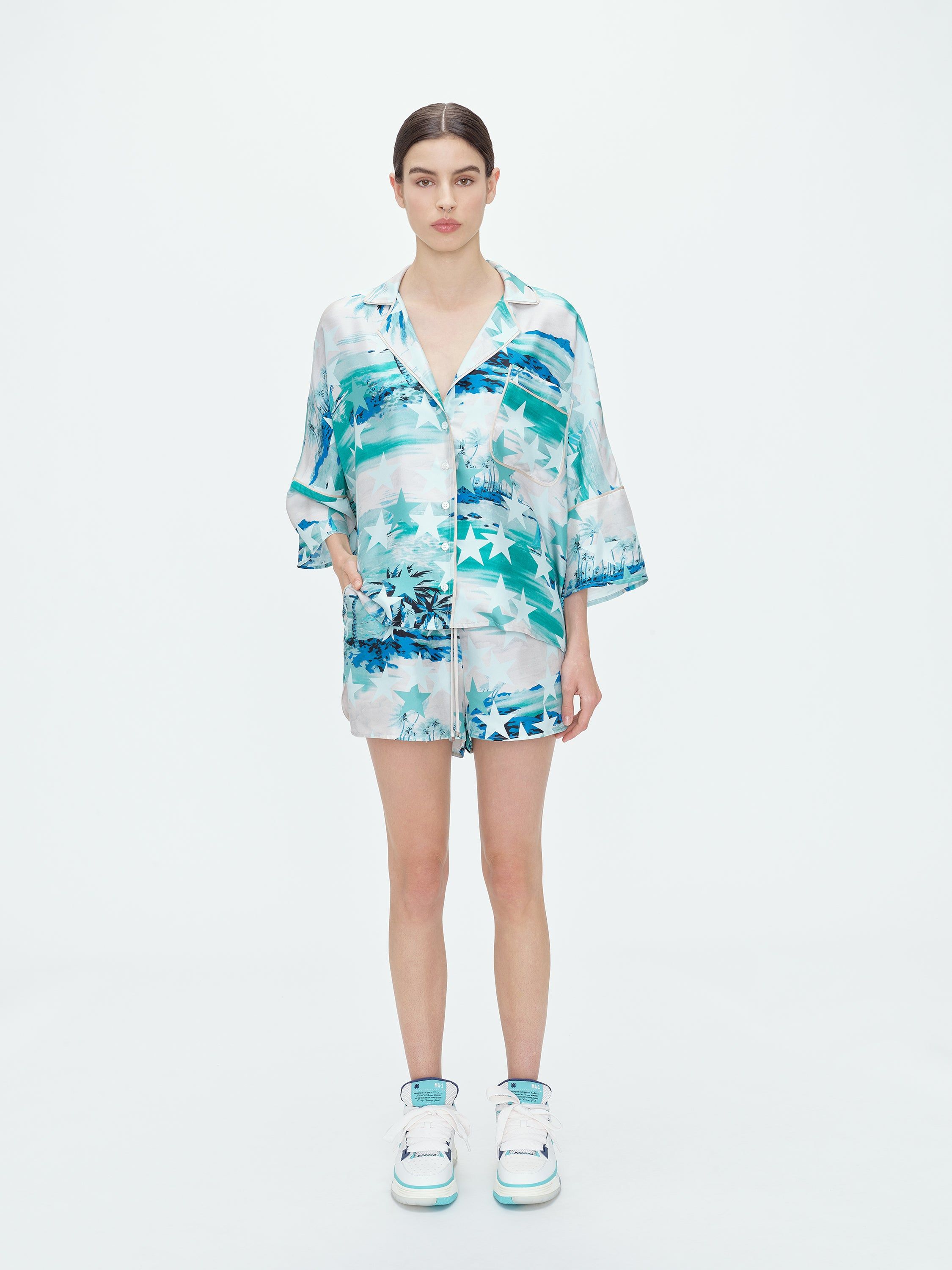 WOMEN - MILITARY STARS PJ SHORT - GREEN sold by AMIRI product image thumbnail 3