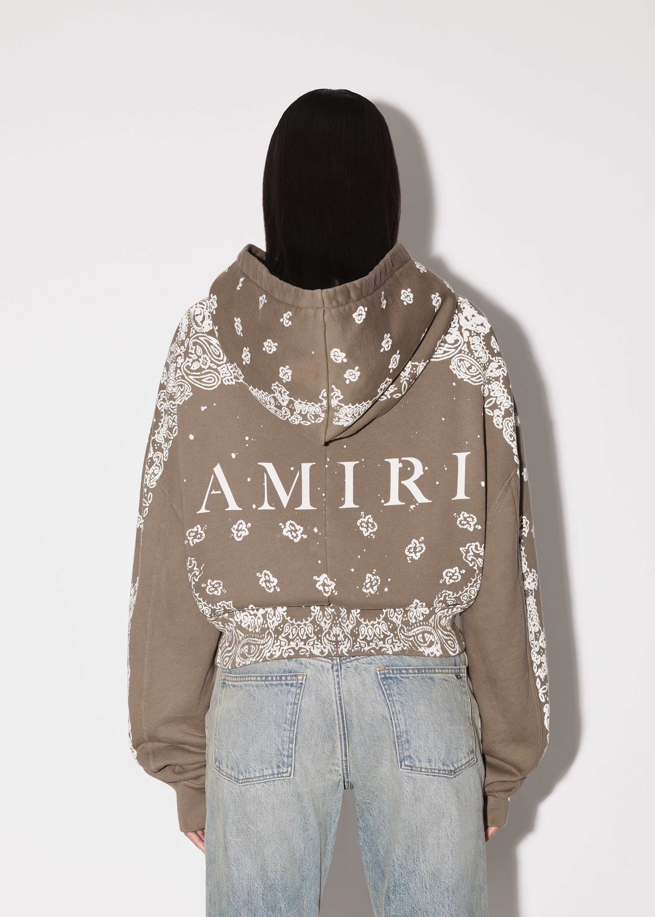 WOMEN - BLEACH BANDANA HOODIE - OLIVE GREEN sold by AMIRI product image thumbnail 5