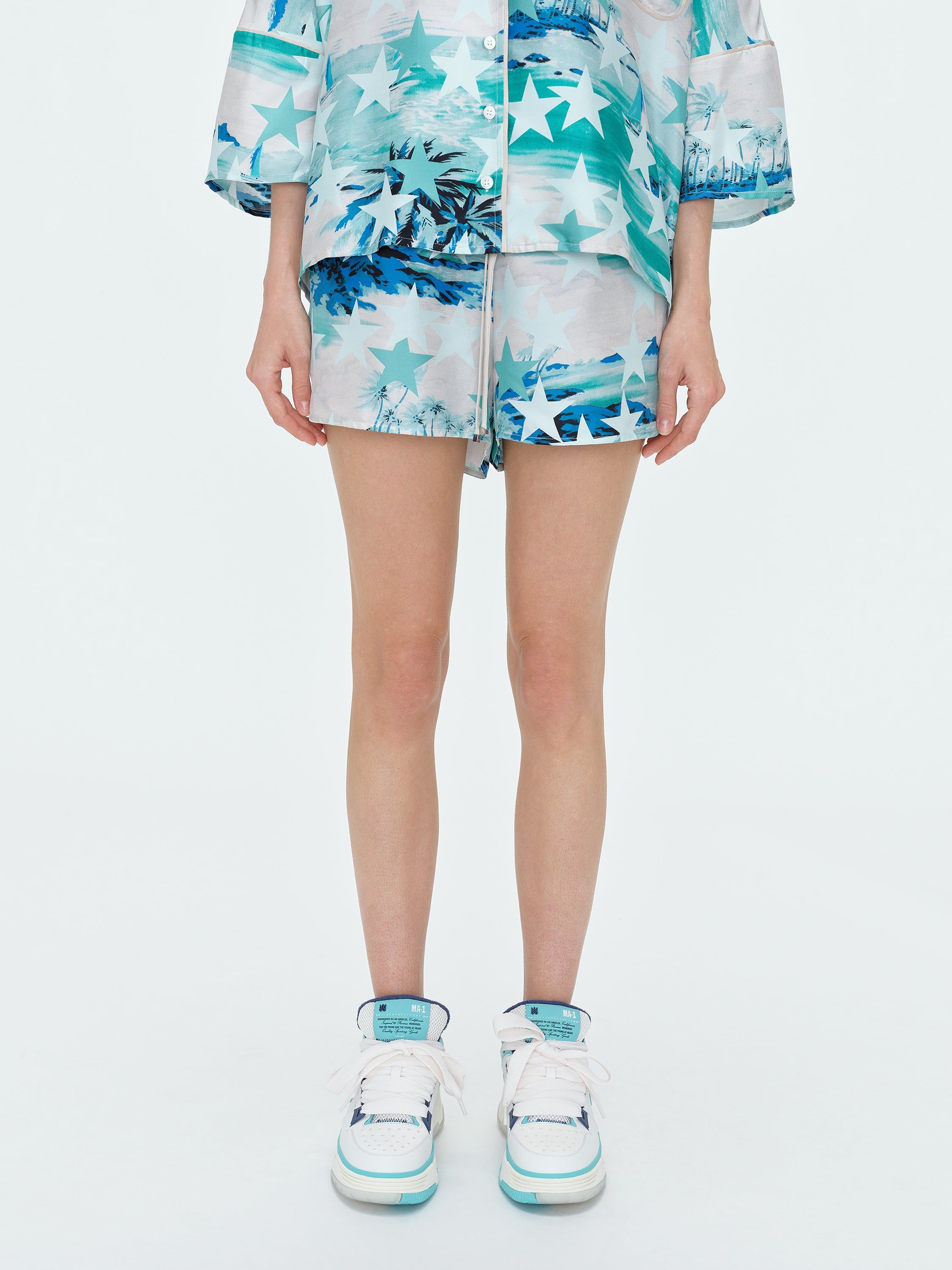 WOMEN - MILITARY STARS PJ SHORT - GREEN sold by AMIRI product image thumbnail 4