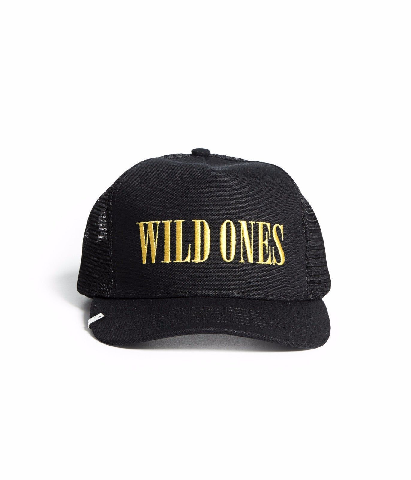WILD ONES TRUCKER HAT BLACK/YELLOW sold by AMIRI