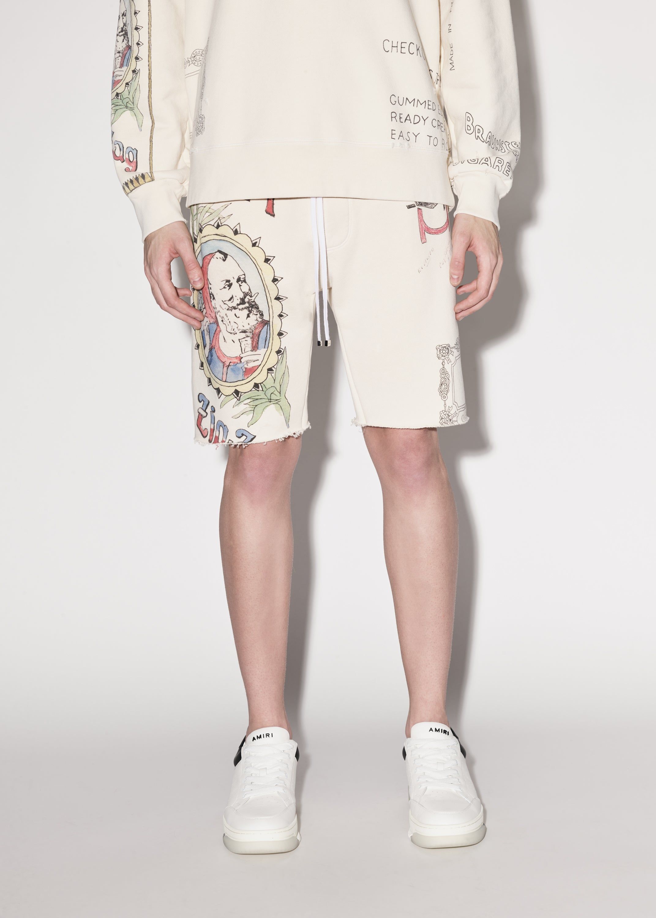 ZIG-ZAG SKETCH JERSEY SHORT - ALMOND sold by AMIRI product image thumbnail 2