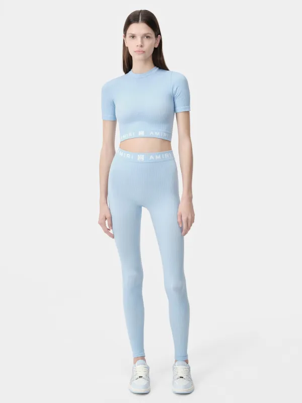 WOMEN - WOMEN'S MA RIBBED SEAMLESS LEGGING - Cerulean sold by AMIRI