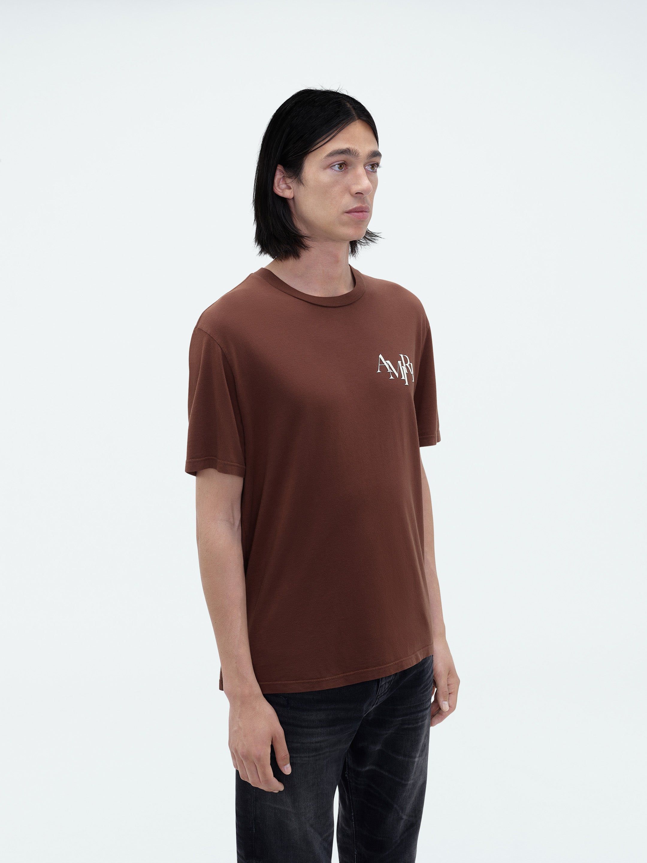 AMIRI STAGGERED LOGO TEE - POTTING SOIL sold by AMIRI product image thumbnail 3