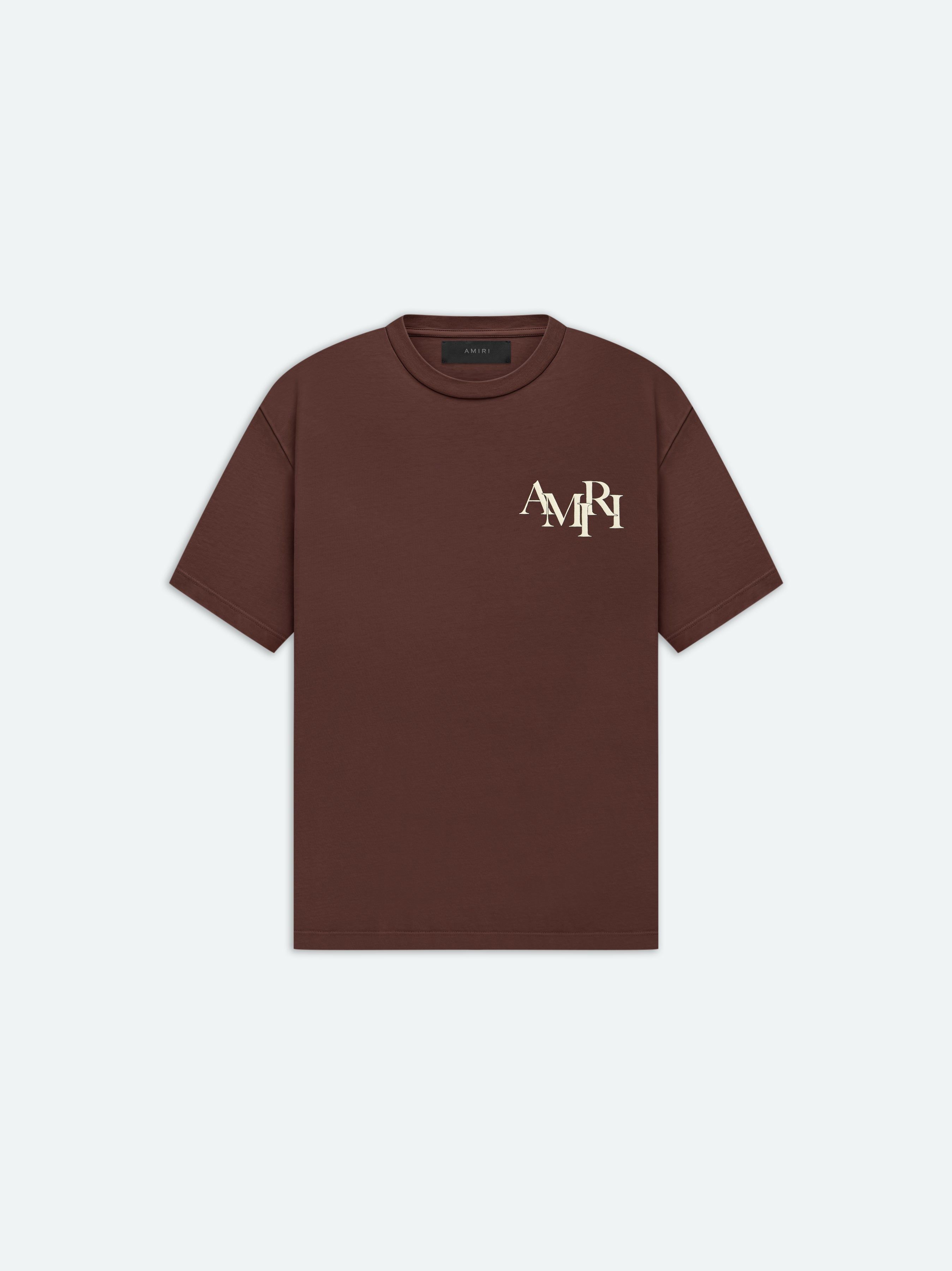 AMIRI STAGGERED LOGO TEE - POTTING SOIL | Parallel