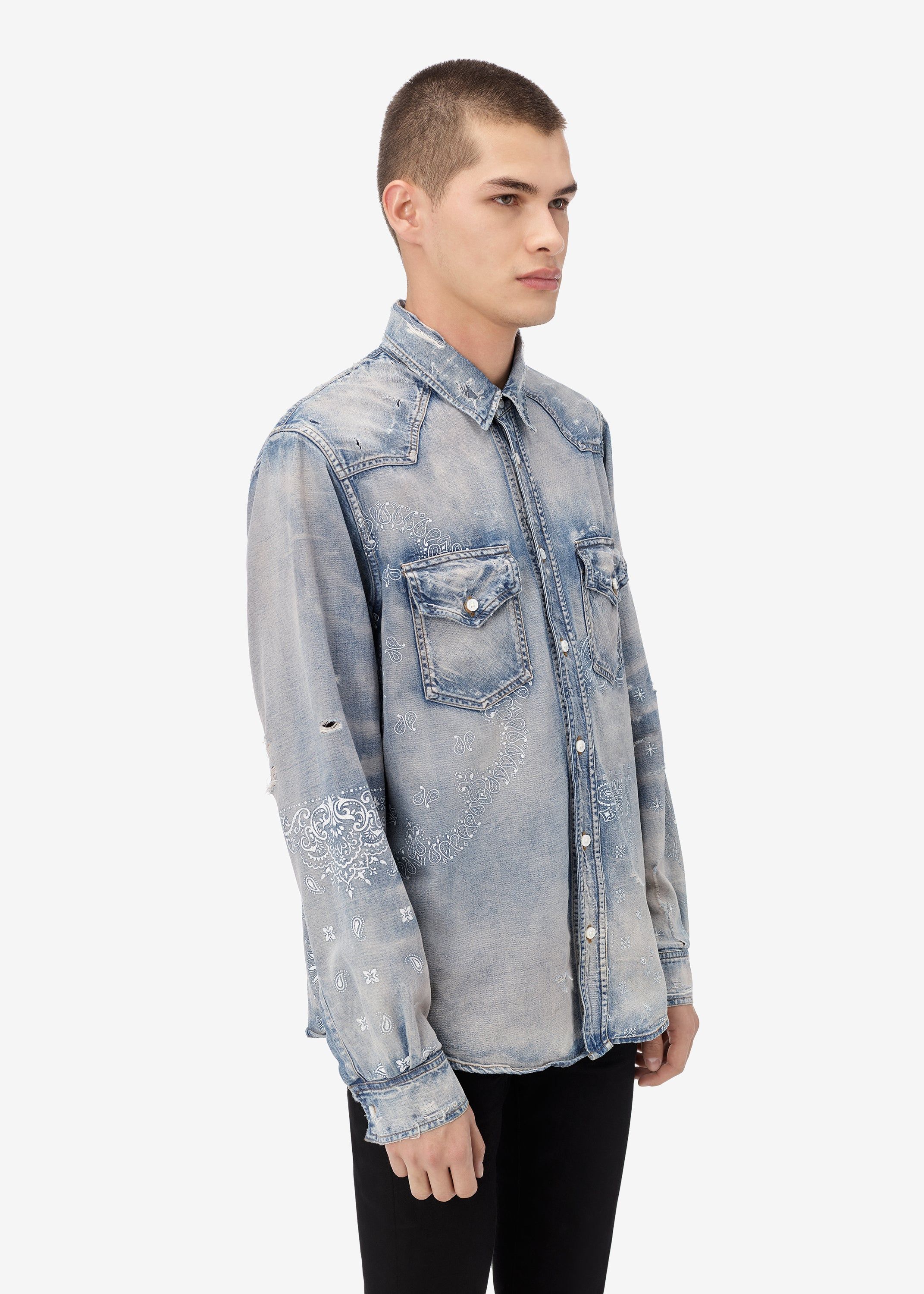 BANDANA PRINT SHIRT - CLAY INDIGO sold by AMIRI product image thumbnail 3