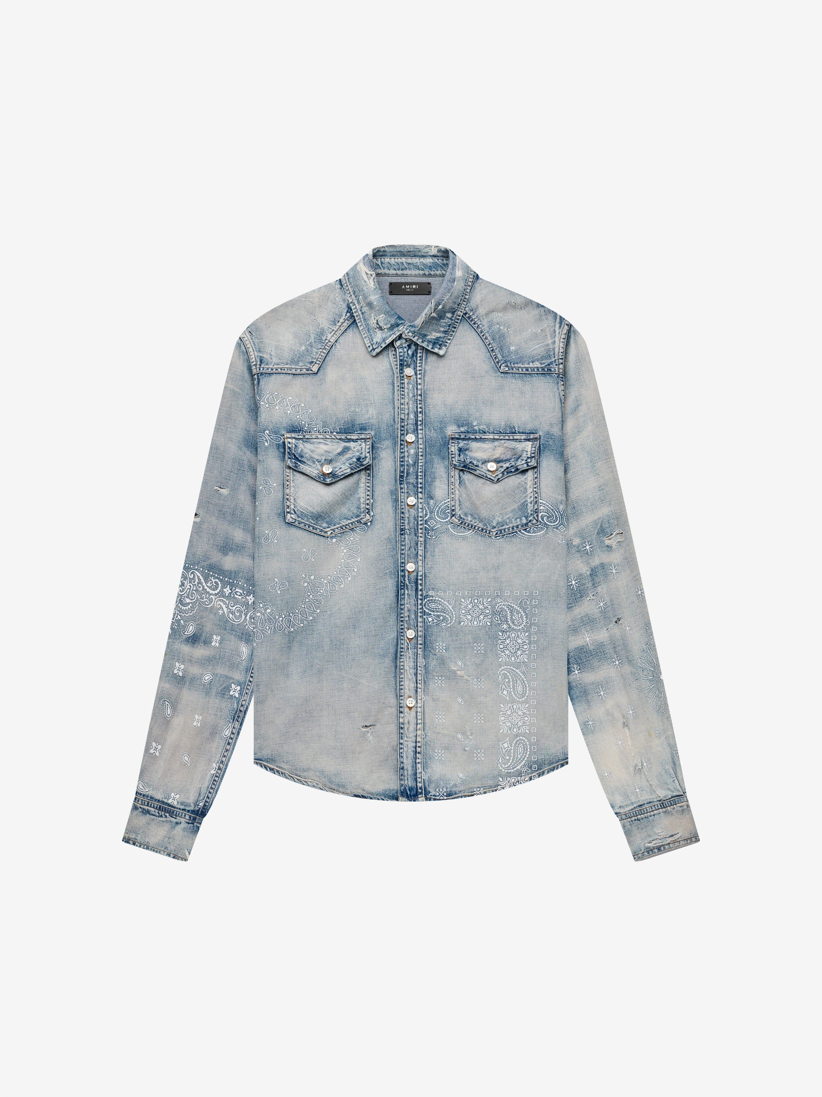 BANDANA PRINT SHIRT - CLAY INDIGO sold by AMIRI