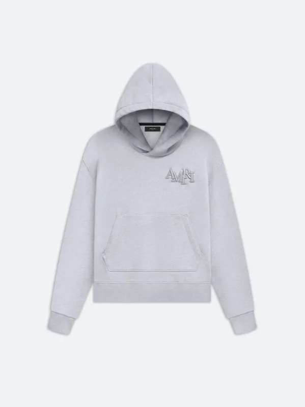 AMIRI STAGGERED HOODIE - HEATHER GREY sold by AMIRI