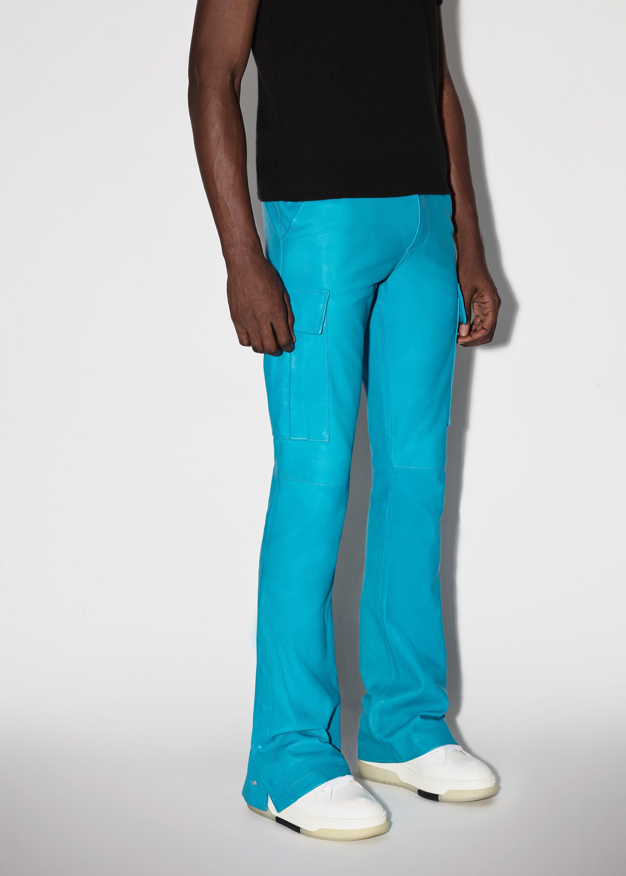 LEATHER CARGO FLARE - TEAL sold by AMIRI product image thumbnail 3