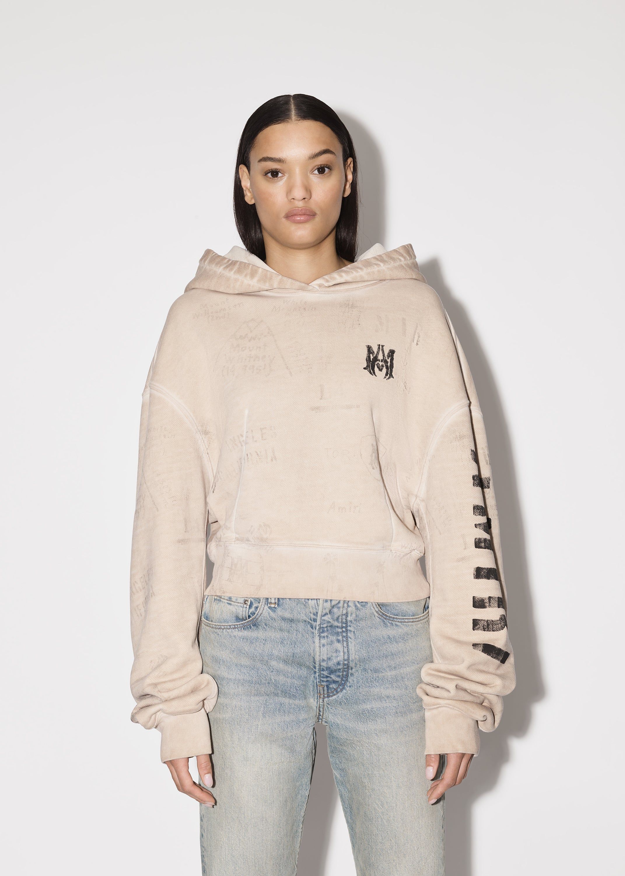 WOMEN - ARMY STENCIL HOODIE - Alabaster sold by AMIRI product image thumbnail 3