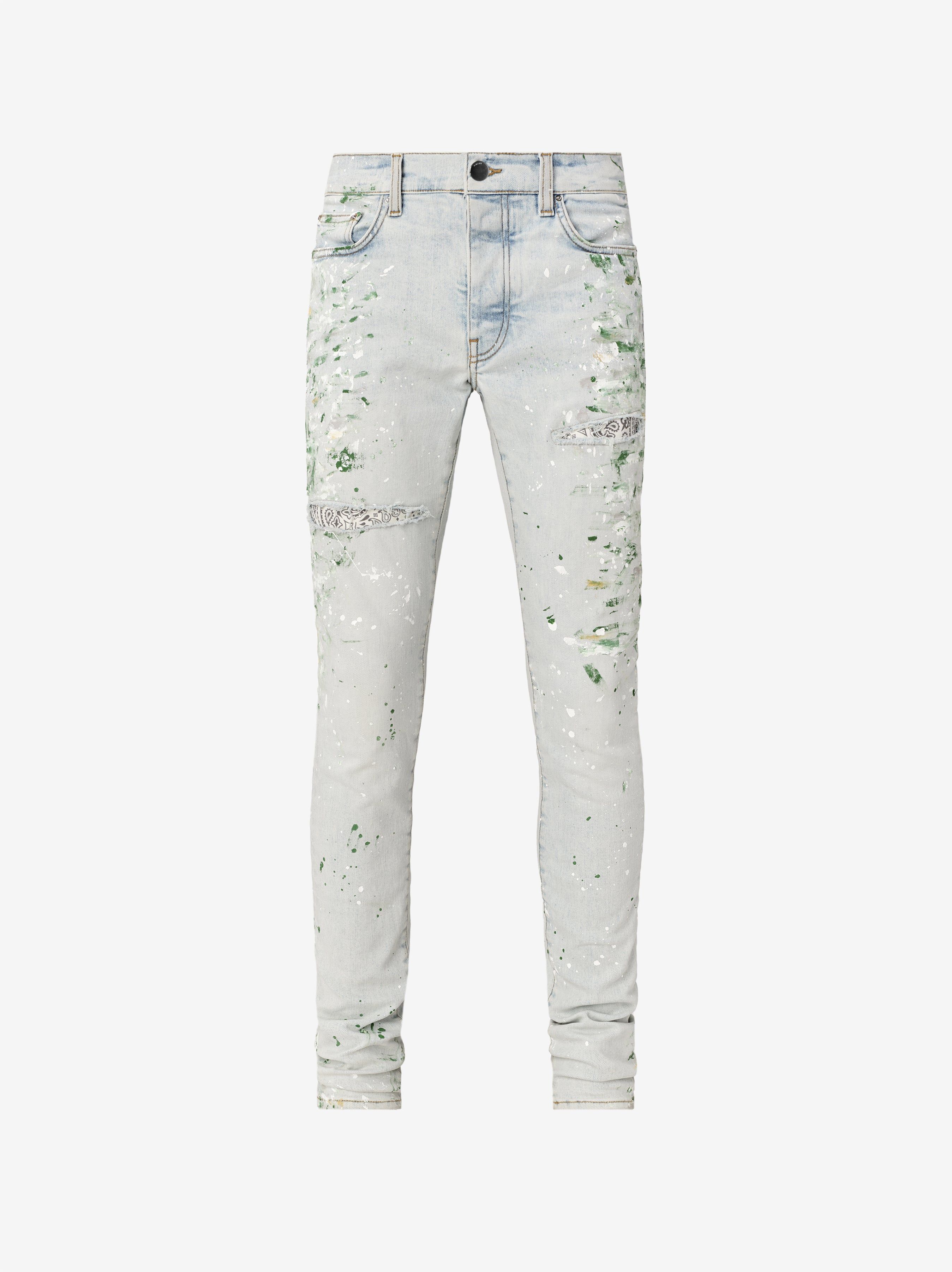HAND PAINTED SLIT KNEE JEAN - VINTAGE SKY INDIGO sold by AMIRI