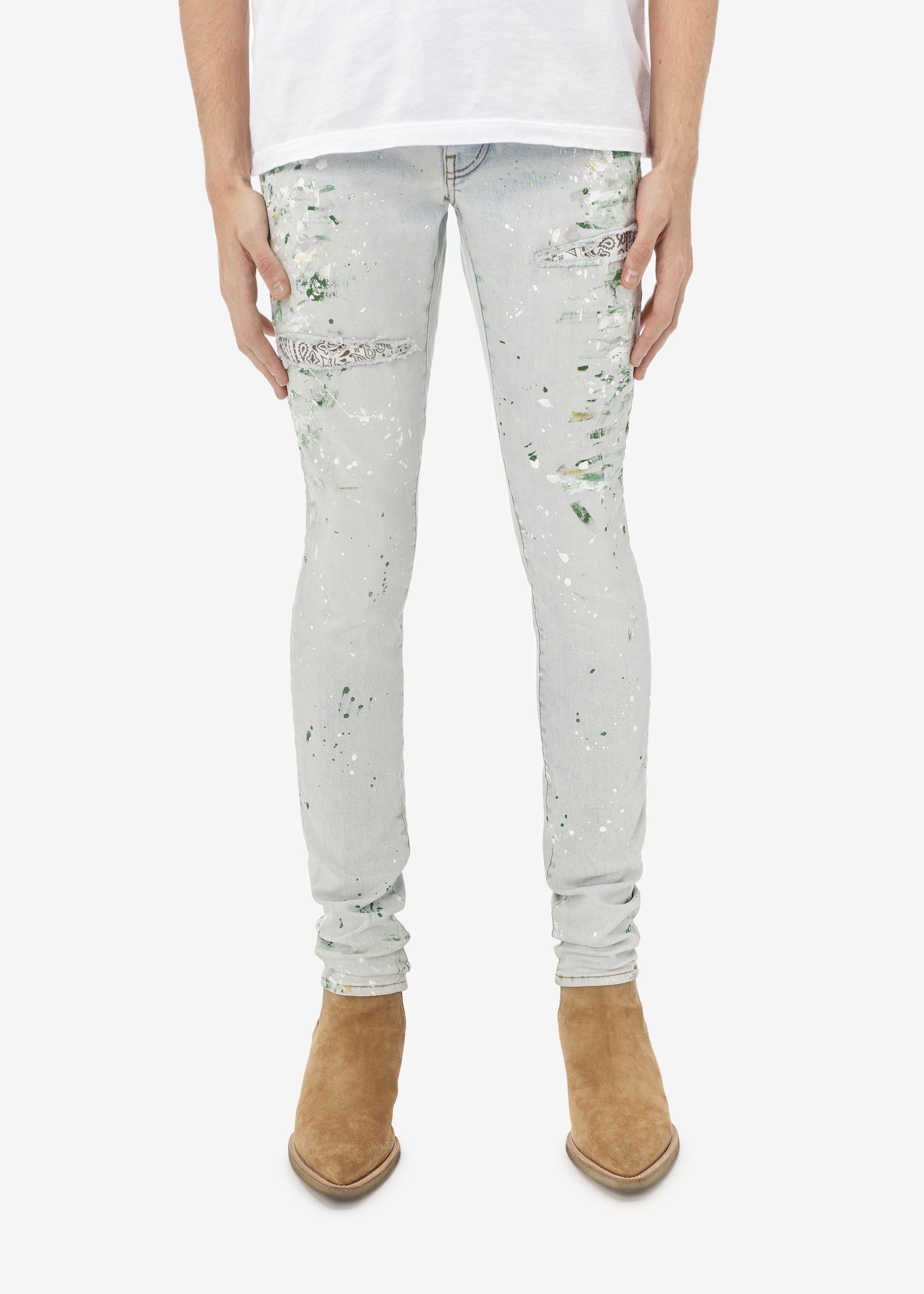 HAND PAINTED SLIT KNEE JEAN - VINTAGE SKY INDIGO sold by AMIRI product image thumbnail 2