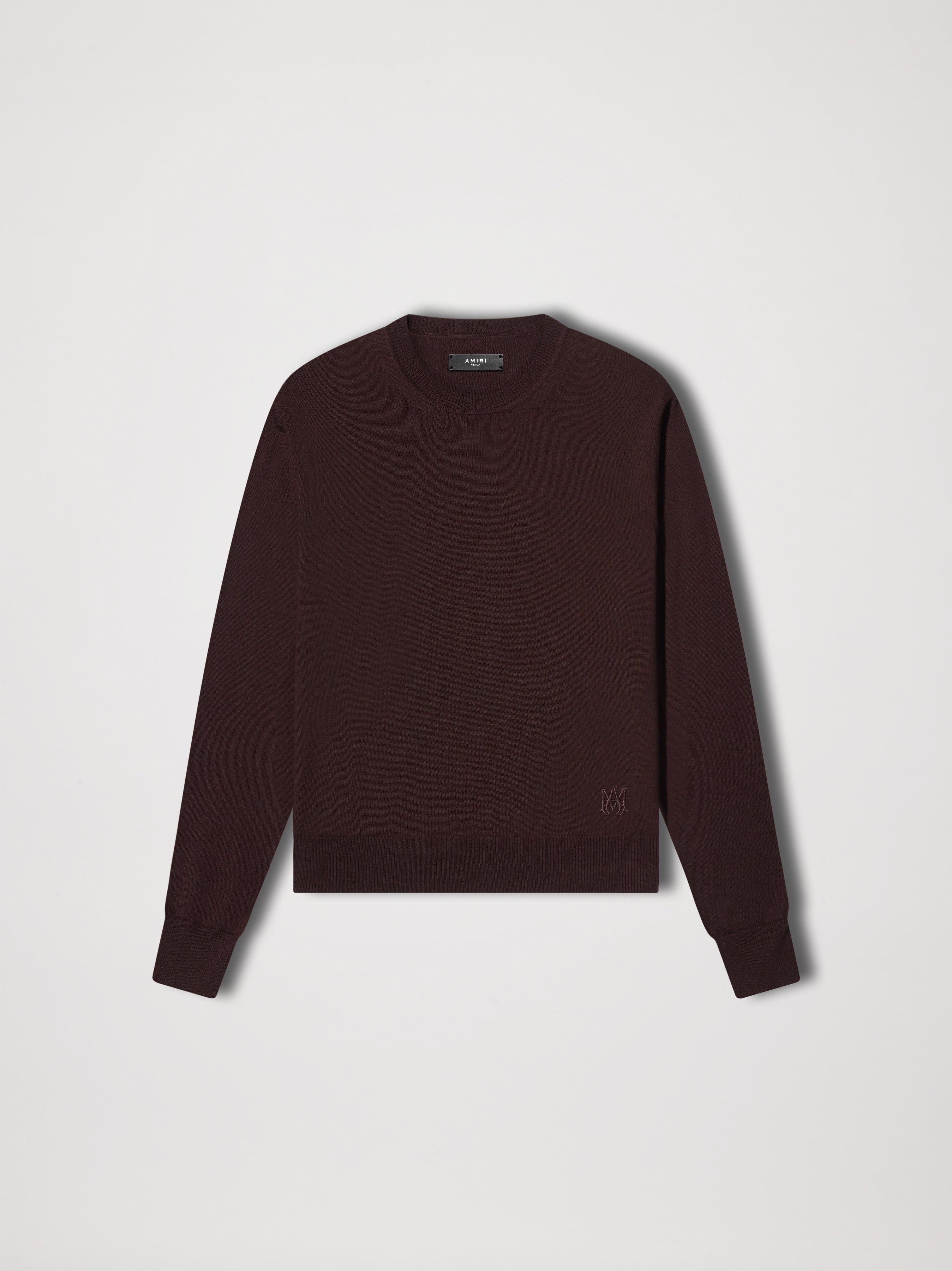 M.A. EMBROIDERED CREW - BROWN sold by AMIRI