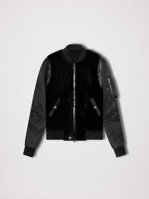 SHEARLING BOMBER JACKET - BLACK sold by AMIRI
