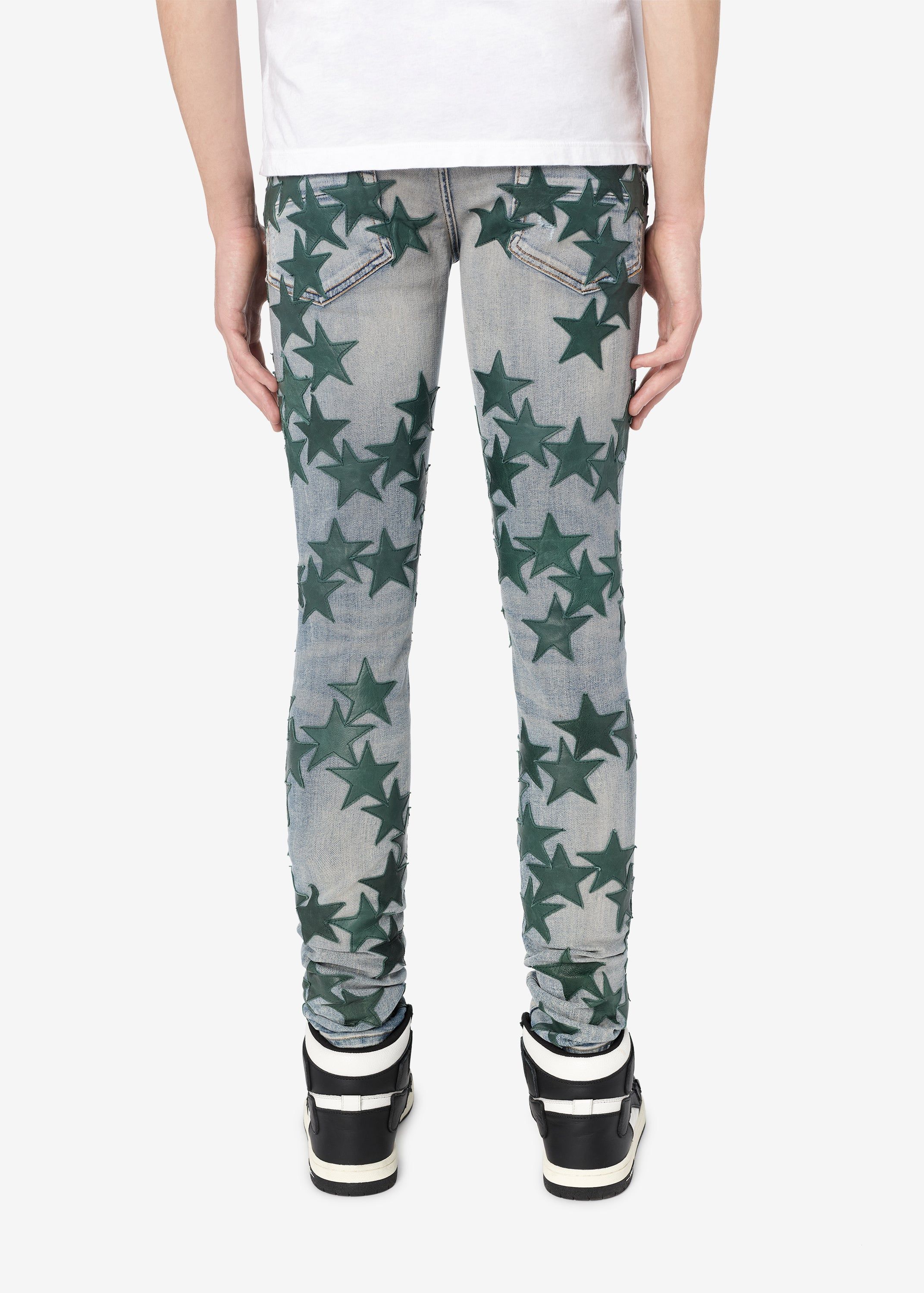 CHEMIST LEATHER STARS JEAN - CLAY INDIGO / GREEN sold by AMIRI product image thumbnail 4