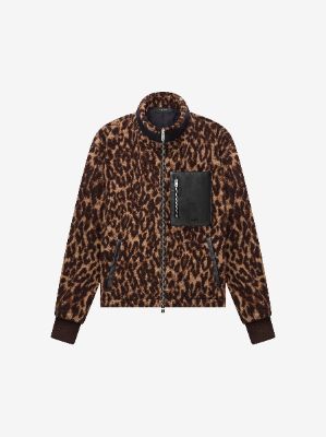 LEOPARD FLEECE JACKET - BROWN / TAN sold by AMIRI