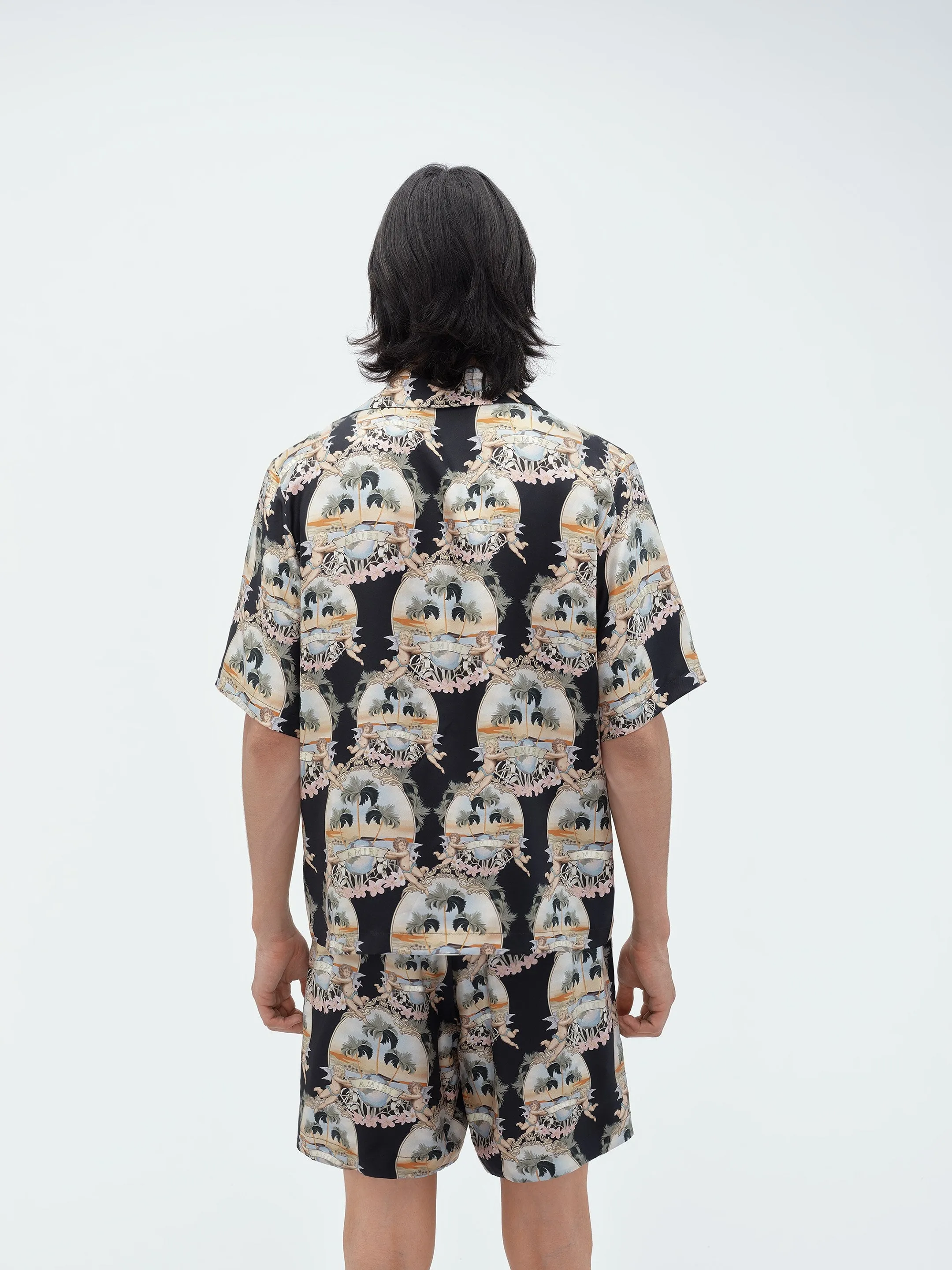 ALL OVER PALM BOWLING SHIRT - Black sold by AMIRI product image thumbnail 5