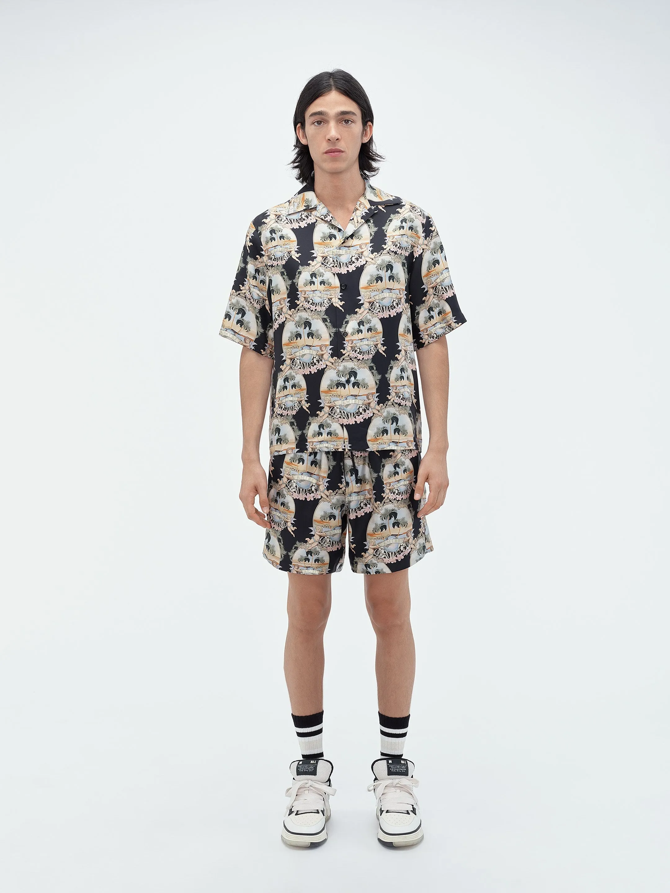 ALL OVER PALM BOWLING SHIRT - Black sold by AMIRI product image thumbnail 2