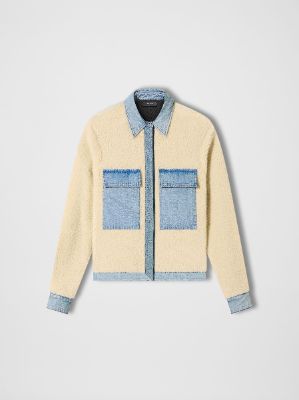 WOMEN - WORKWEAR SHERPA JACKET - ALABASTER / VINTAGE INDIGO sold by AMIRI