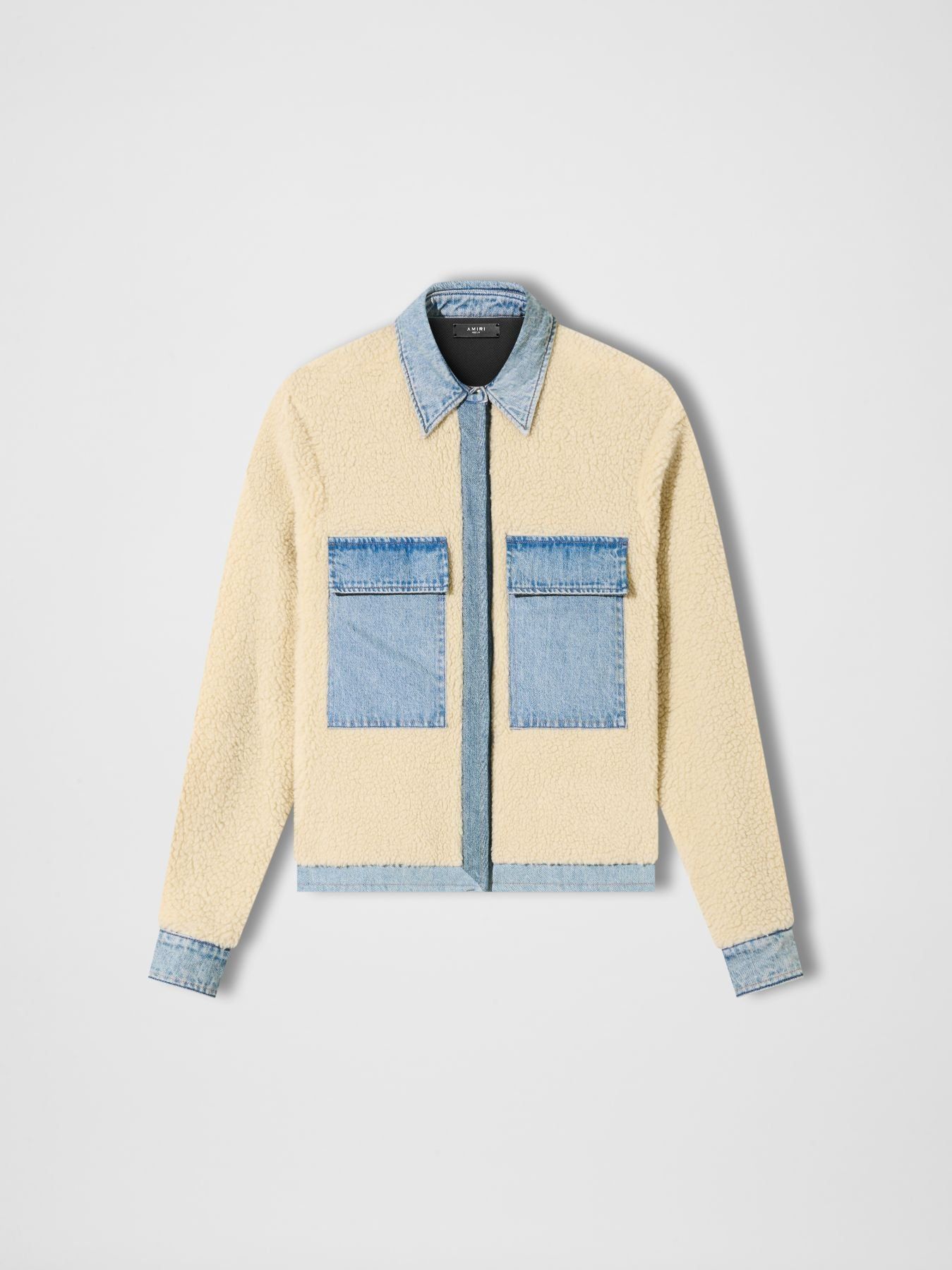 WOMEN - WORKWEAR SHERPA JACKET - ALABASTER / VINTAGE INDIGO sold by AMIRI